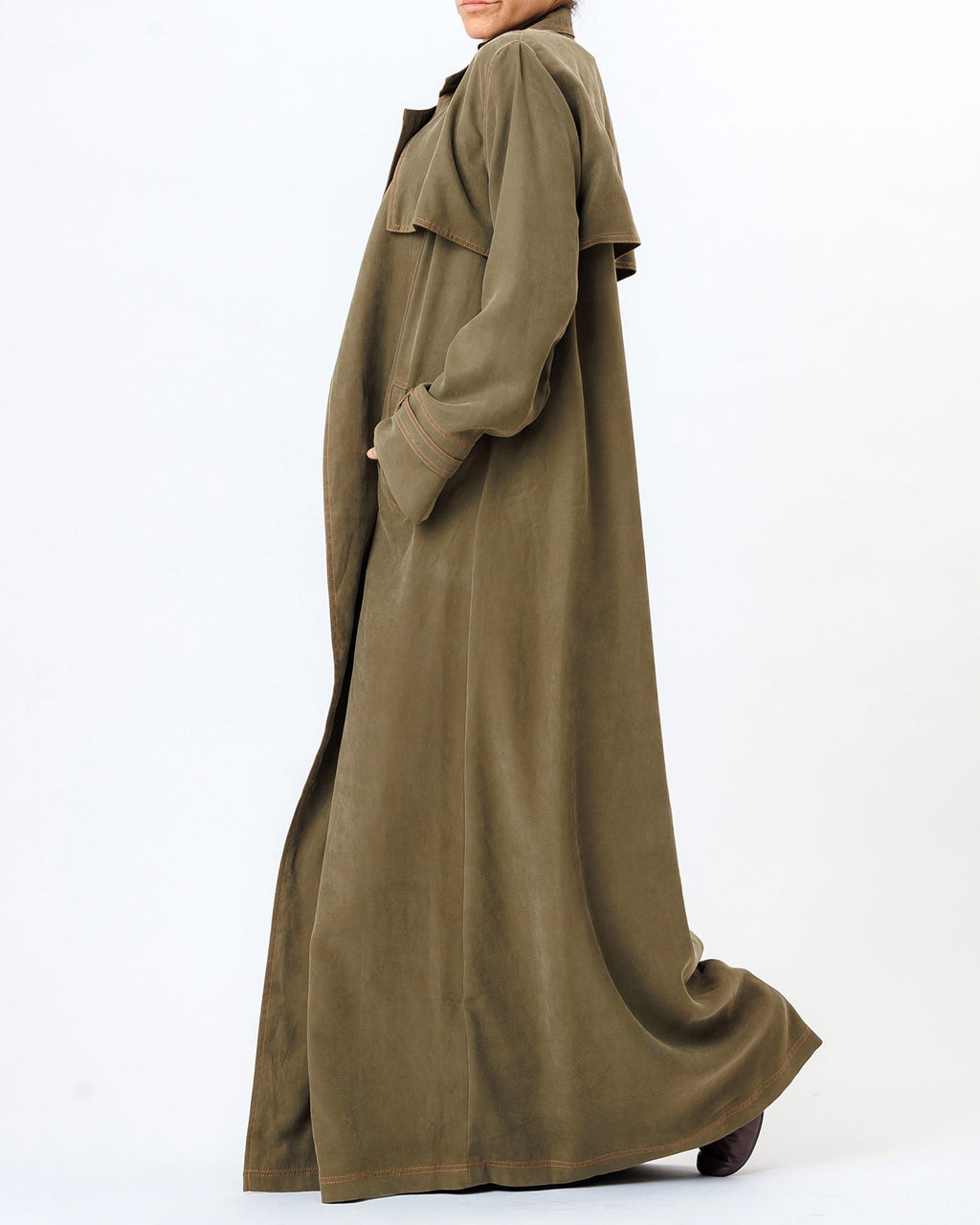  Celia – Washed Silk Trench Abaya
