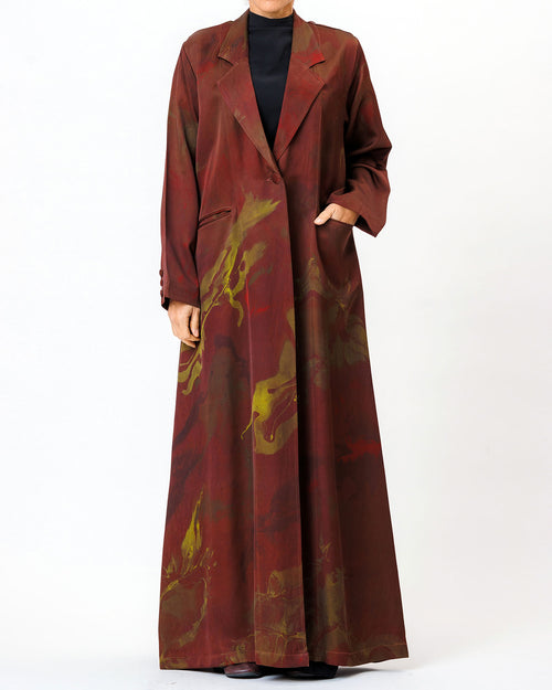 Calla – Printed Jacquard Blazer Abaya