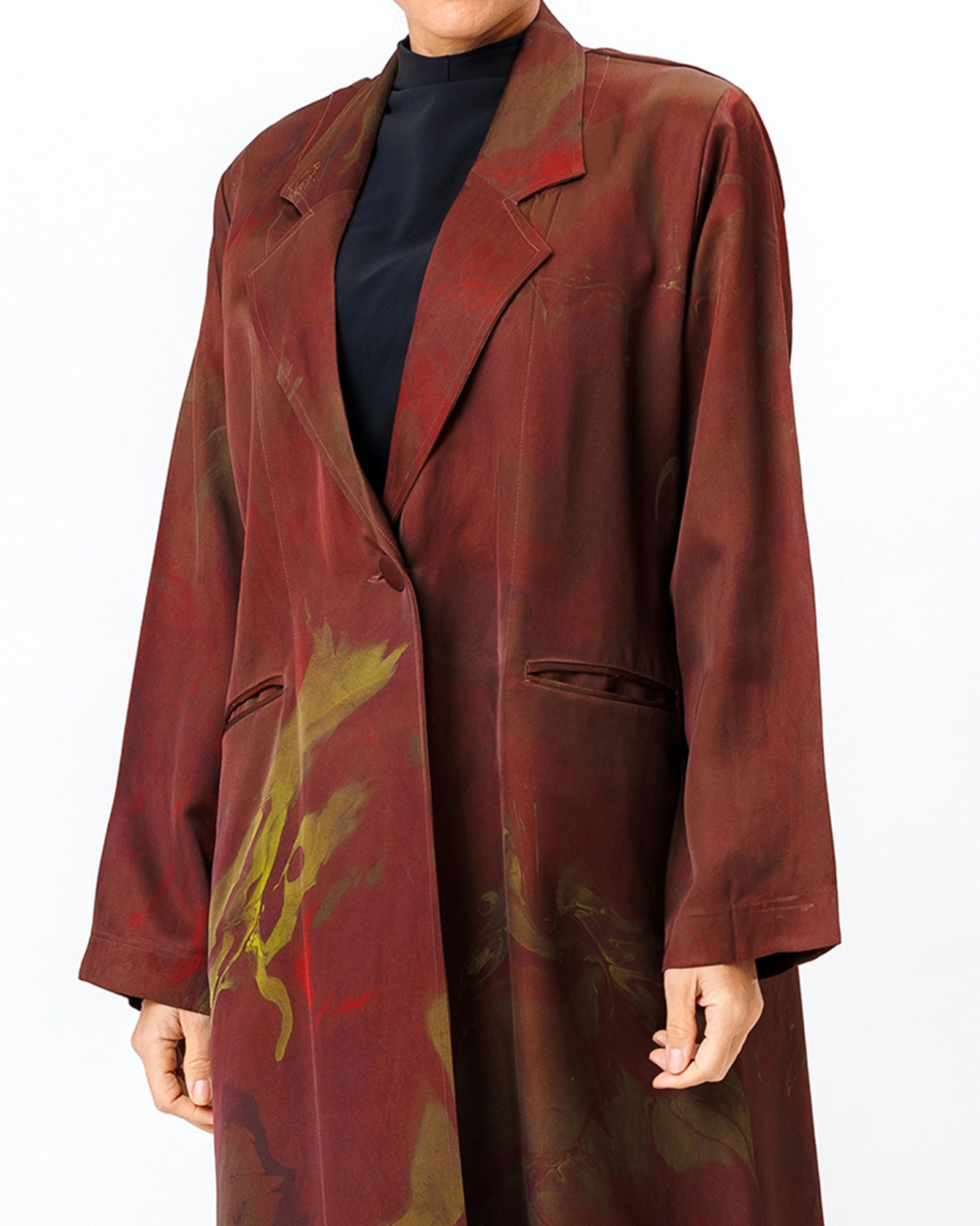 Calla – Printed Jacquard Blazer Abaya