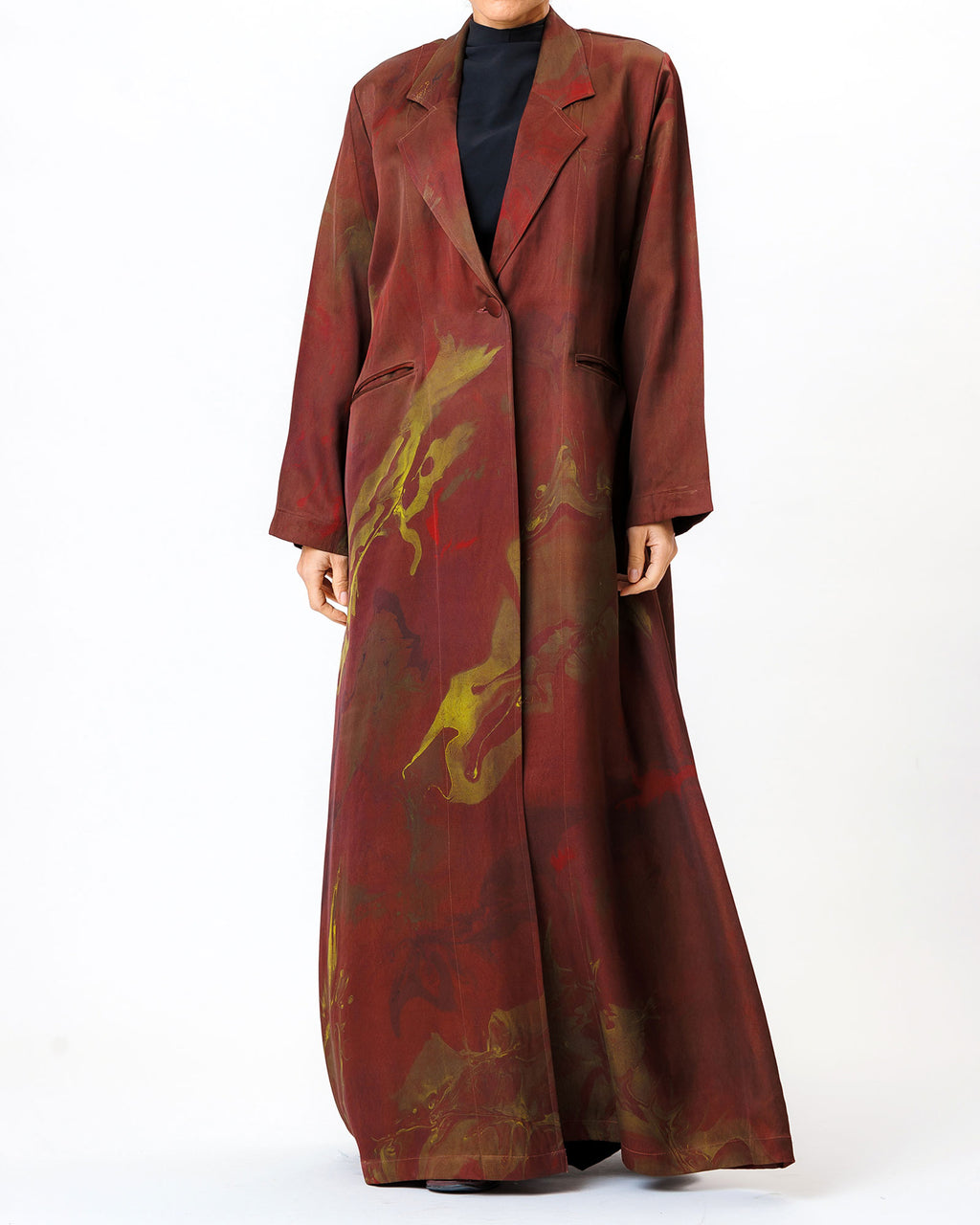 Calla – Printed Jacquard Blazer Abaya
