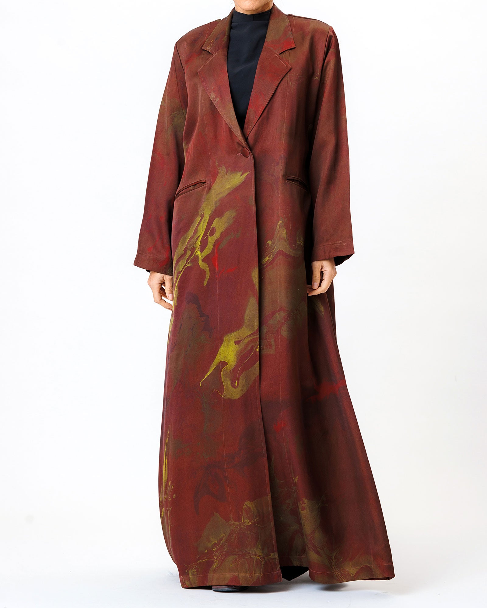 Calla – Printed Jacquard Blazer Abaya