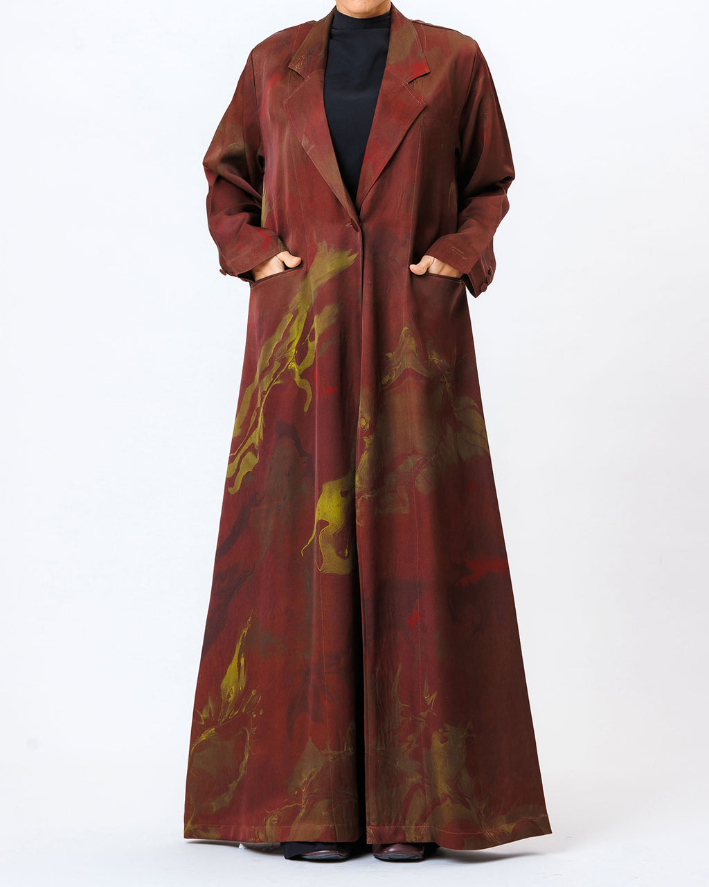 Calla – Printed Jacquard Blazer Abaya