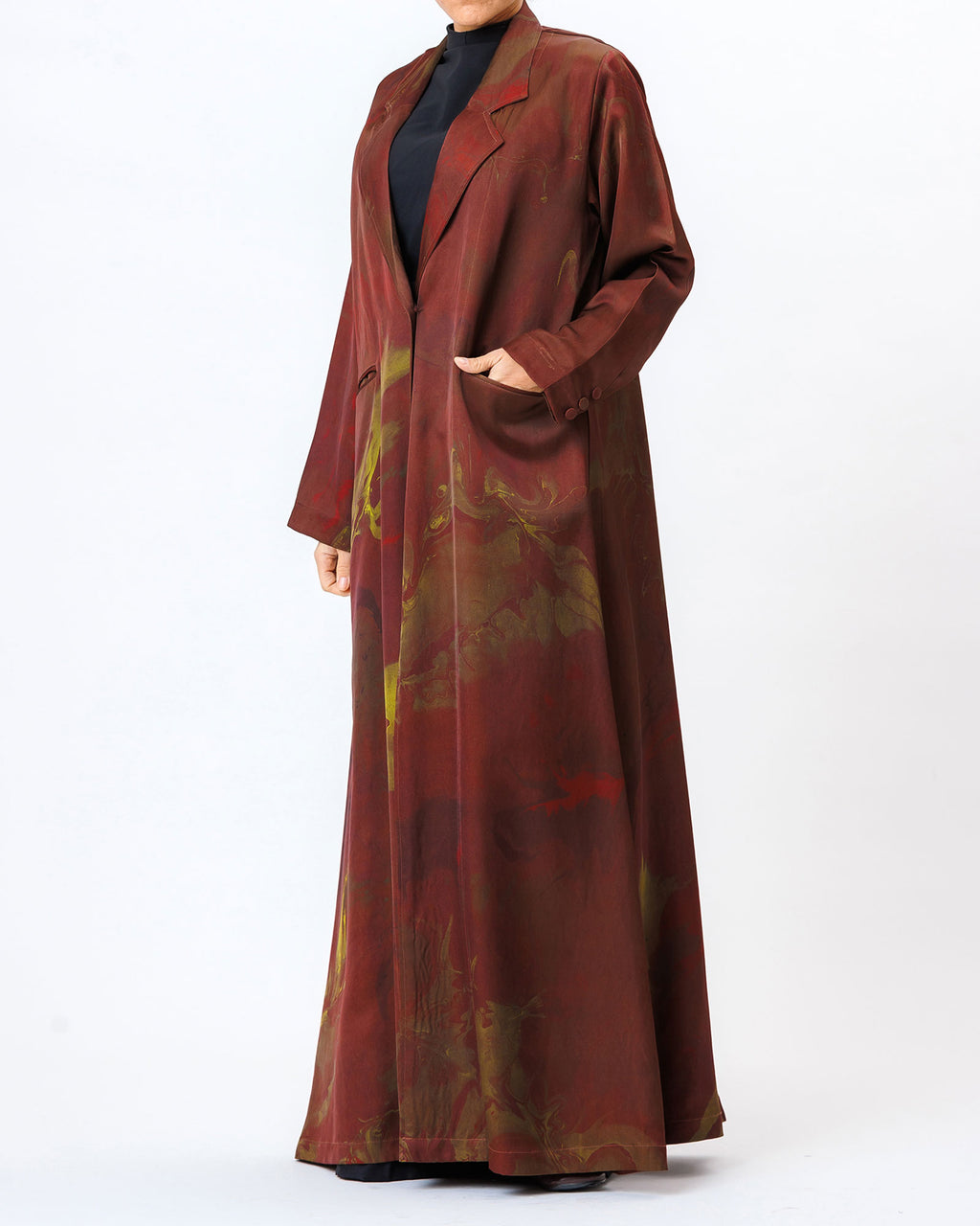 Calla – Printed Jacquard Blazer Abaya