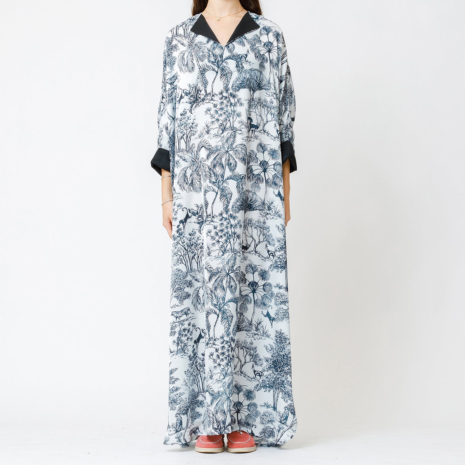Amethyst - Tropical Print Satin Kaftan