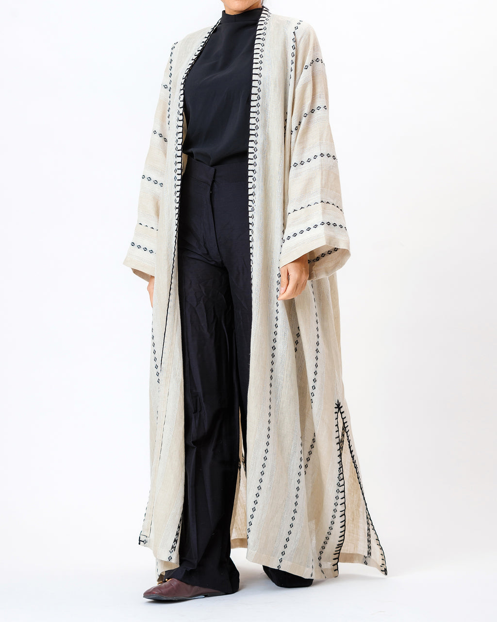 Georgia 2.0 – Needlework Woven Linen Kaftan