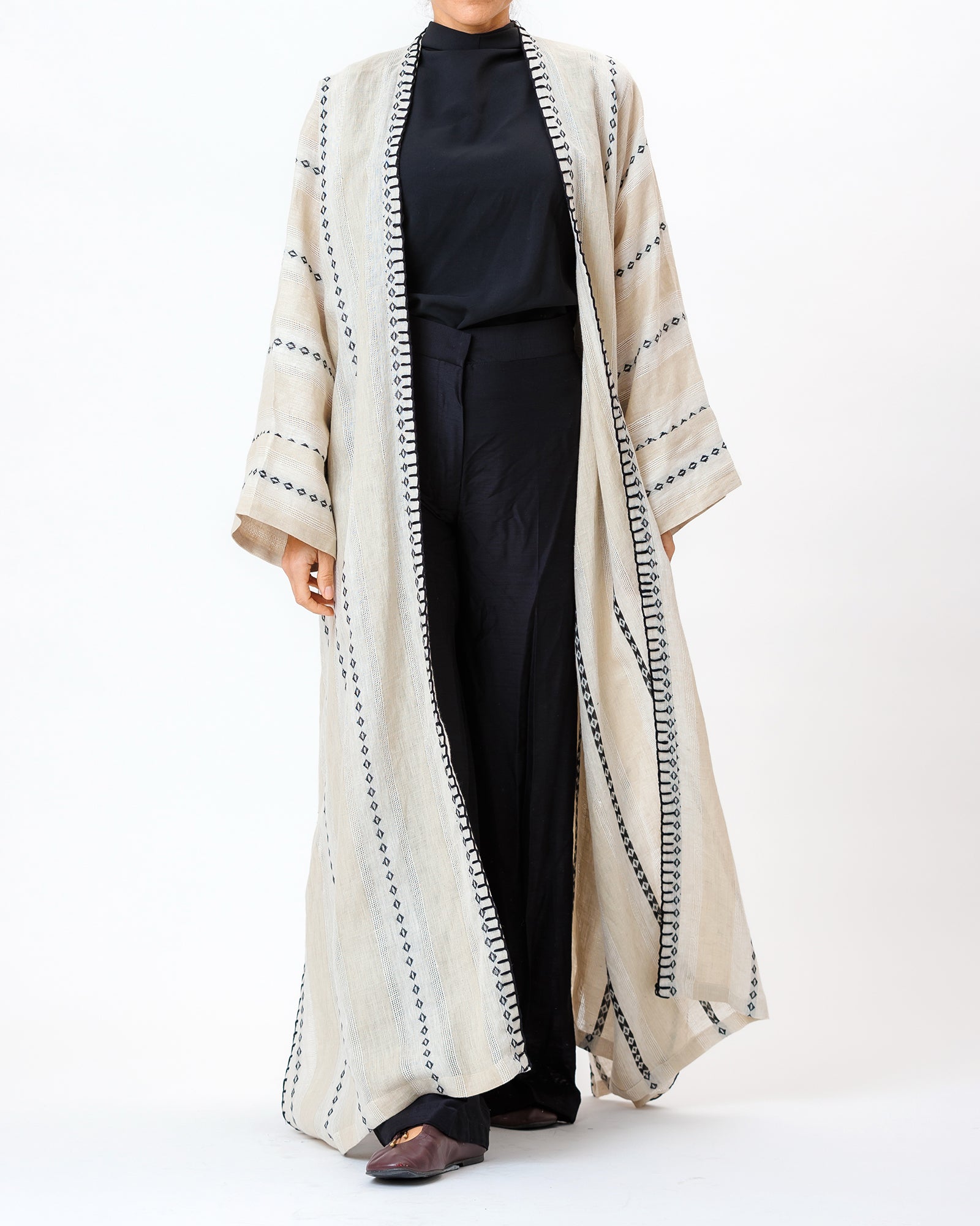 Georgia 2.0 – Needlework Woven Linen Kaftan