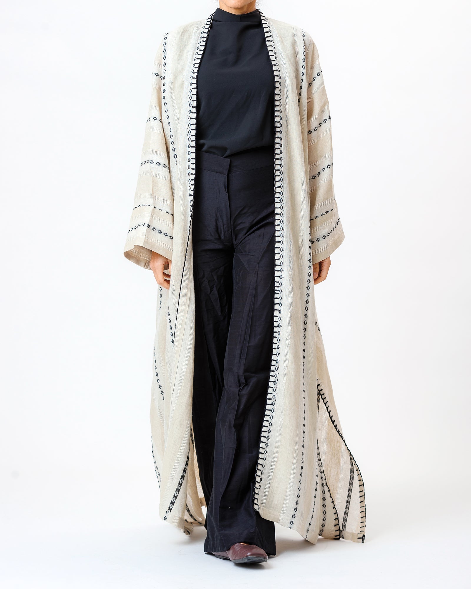 Georgia 2.0 – Needlework Woven Linen Kaftan