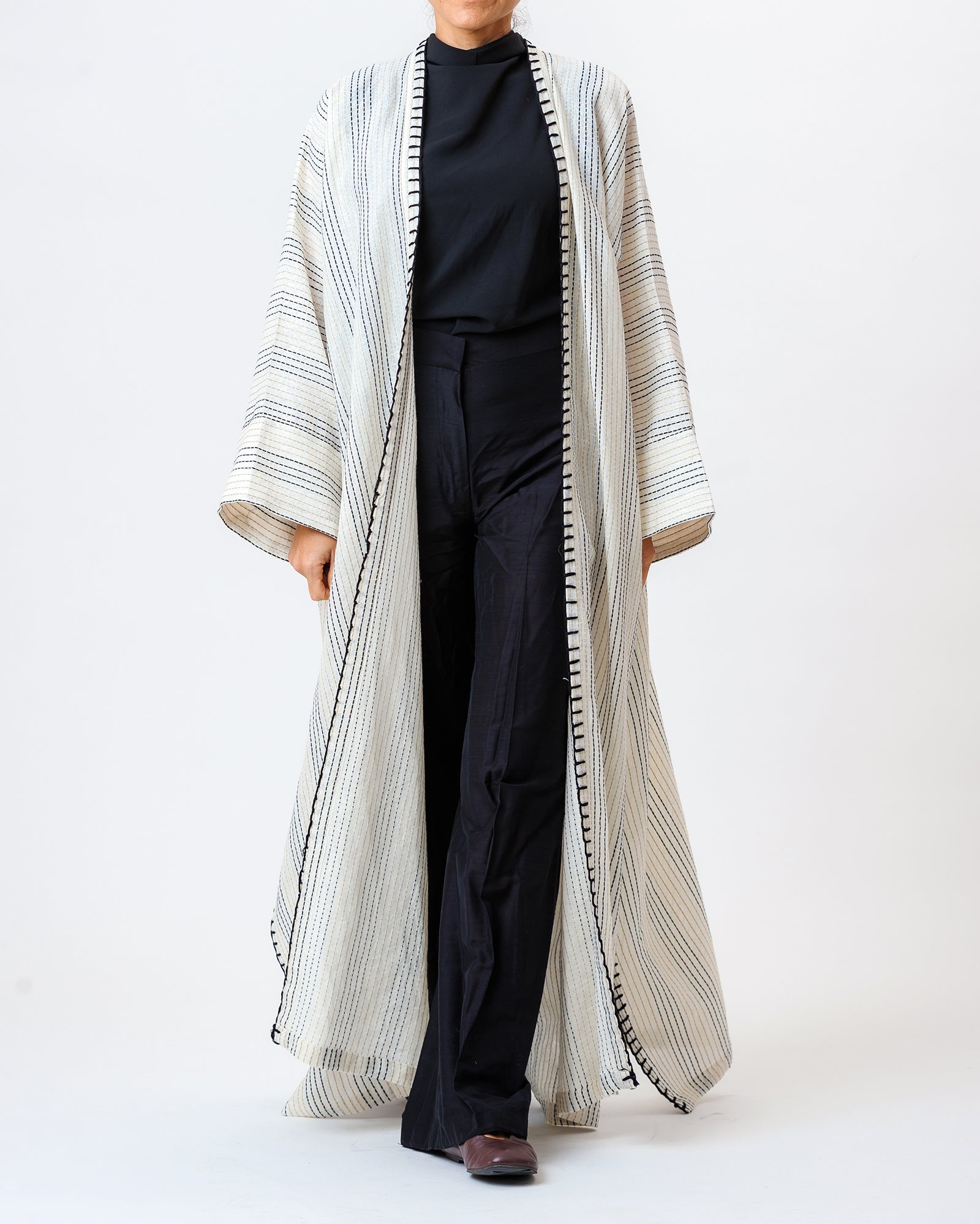 Georgia 2.0 – Needlework Woven Linen Kaftan