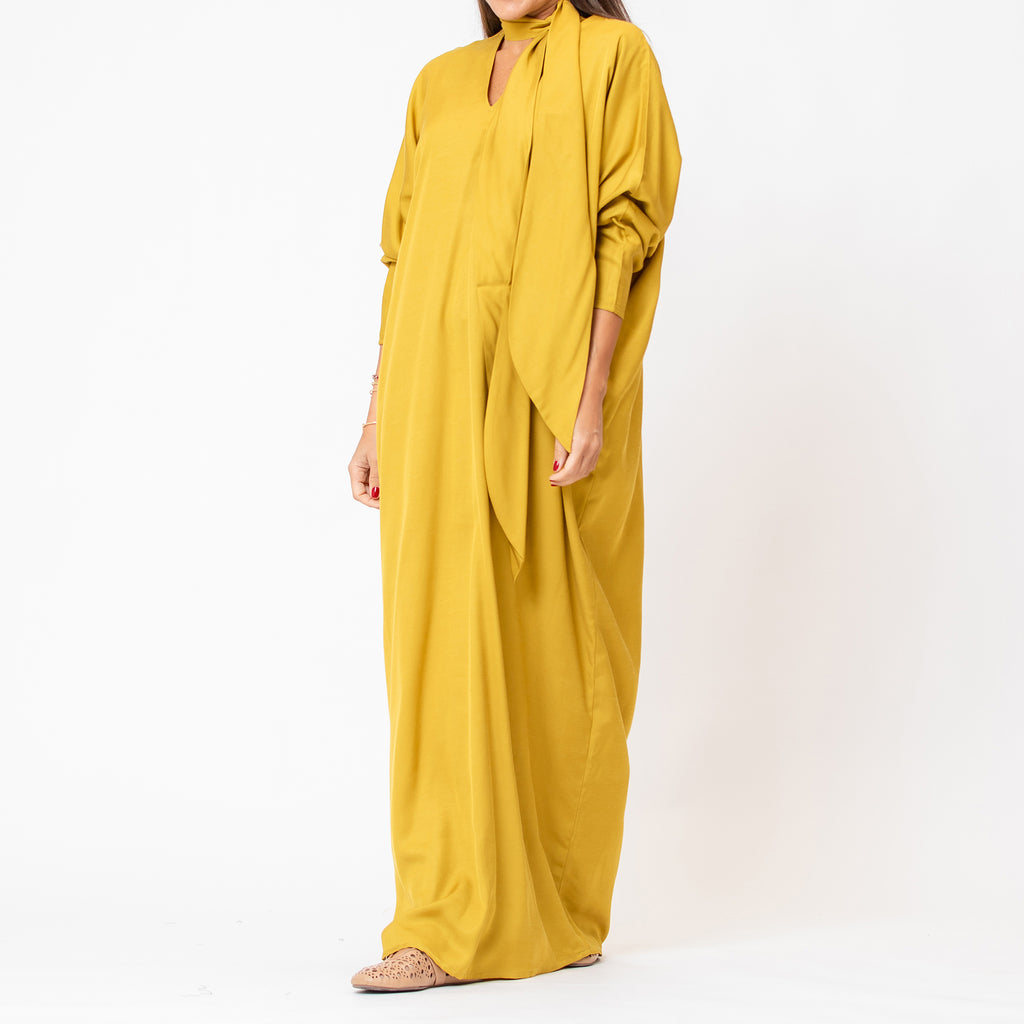 Lunar - Cupro Kaftan with Neck Tie