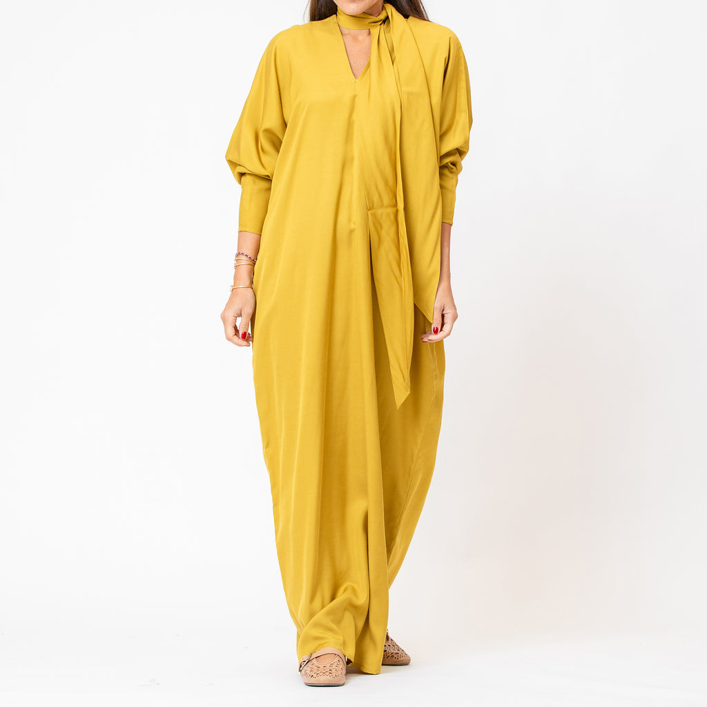 Lunar - Cupro Kaftan with Neck Tie
