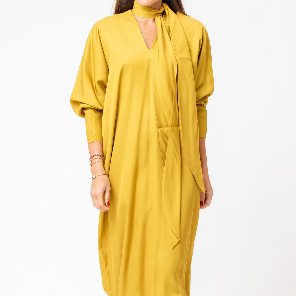 Lunar - Cupro Kaftan with Neck Tie