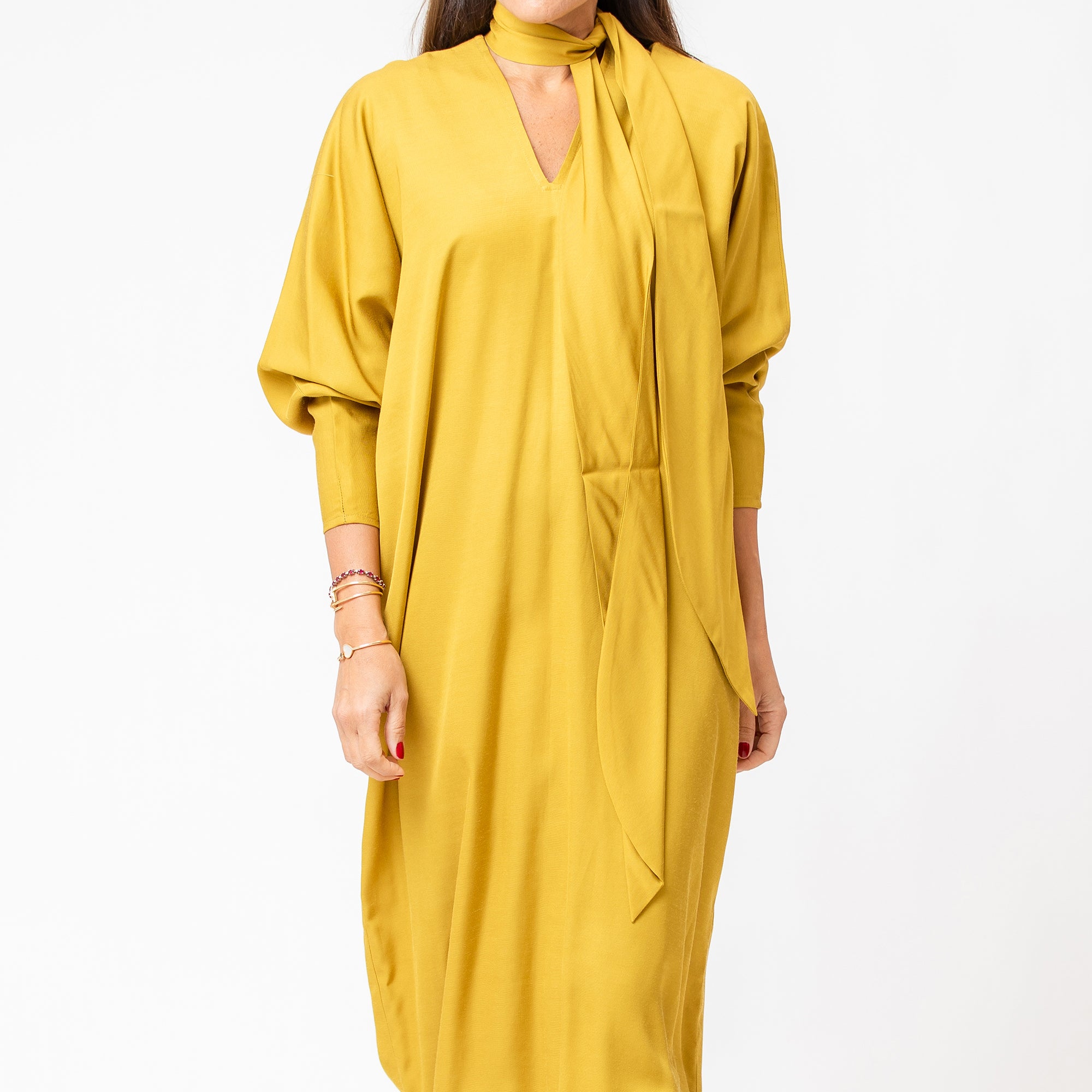 Lunar - Cupro Kaftan with Neck Tie
