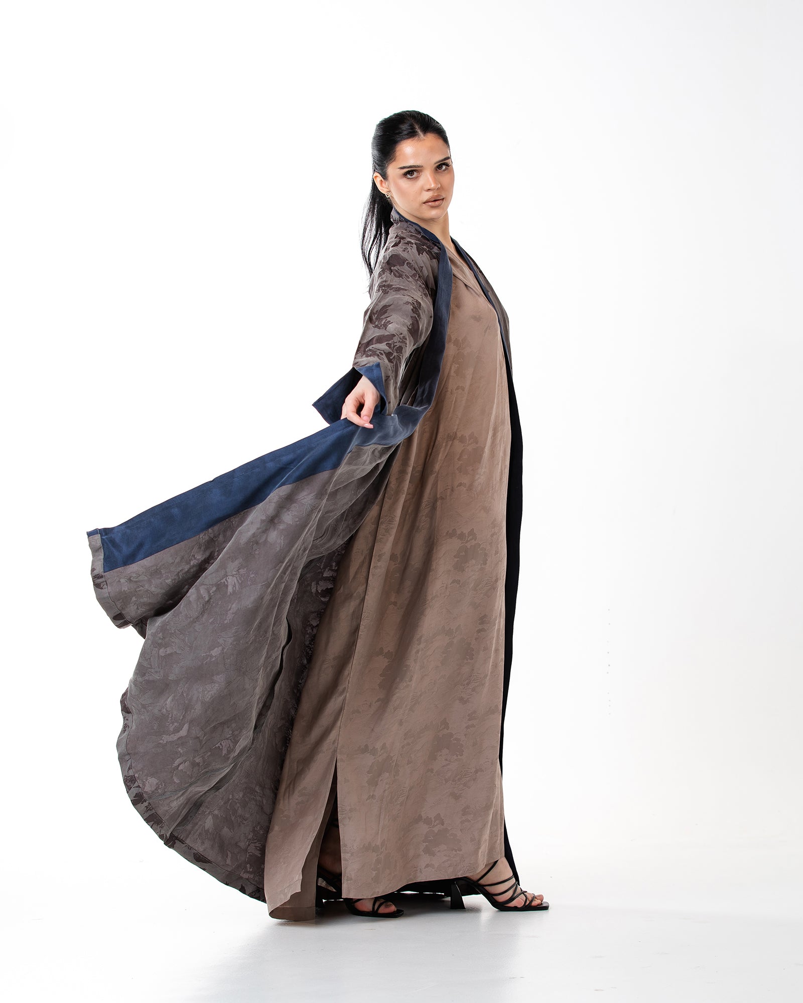Raya – Washed Silk Flared Abaya