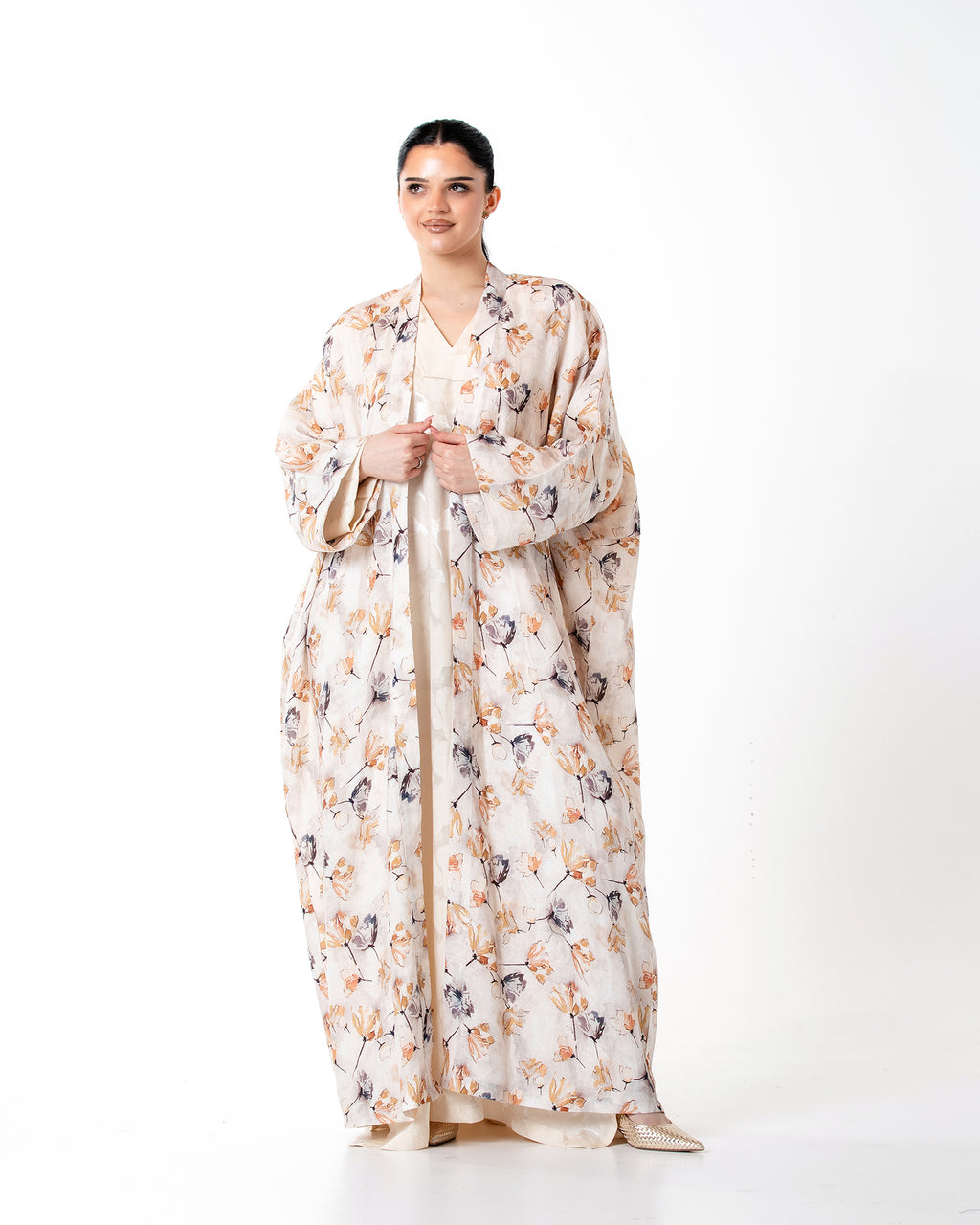 Dusk – Printed Linen Kaftan Abaya