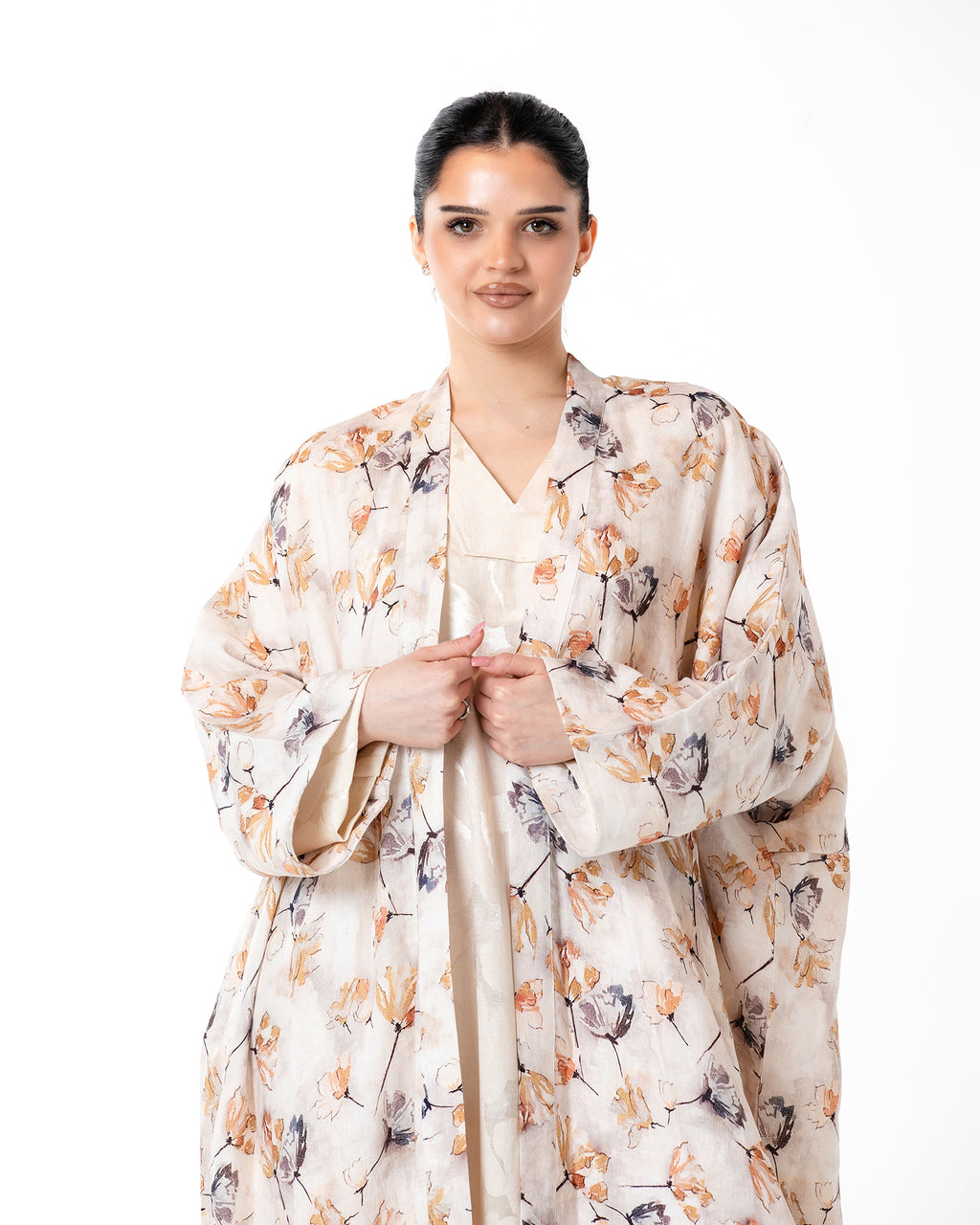 Dusk – Printed Linen Kaftan Abaya