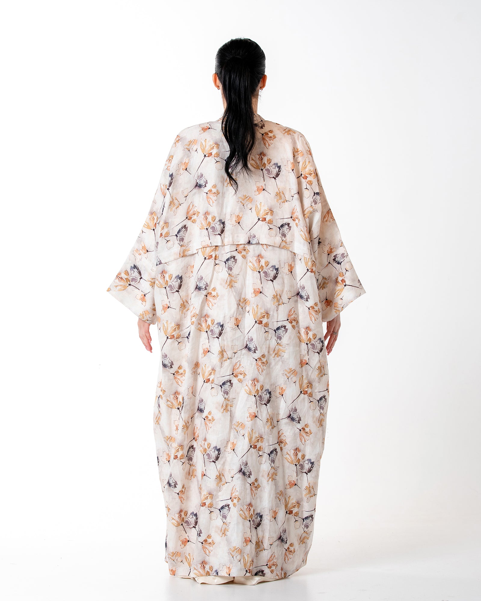 Dusk – Printed Linen Kaftan Abaya