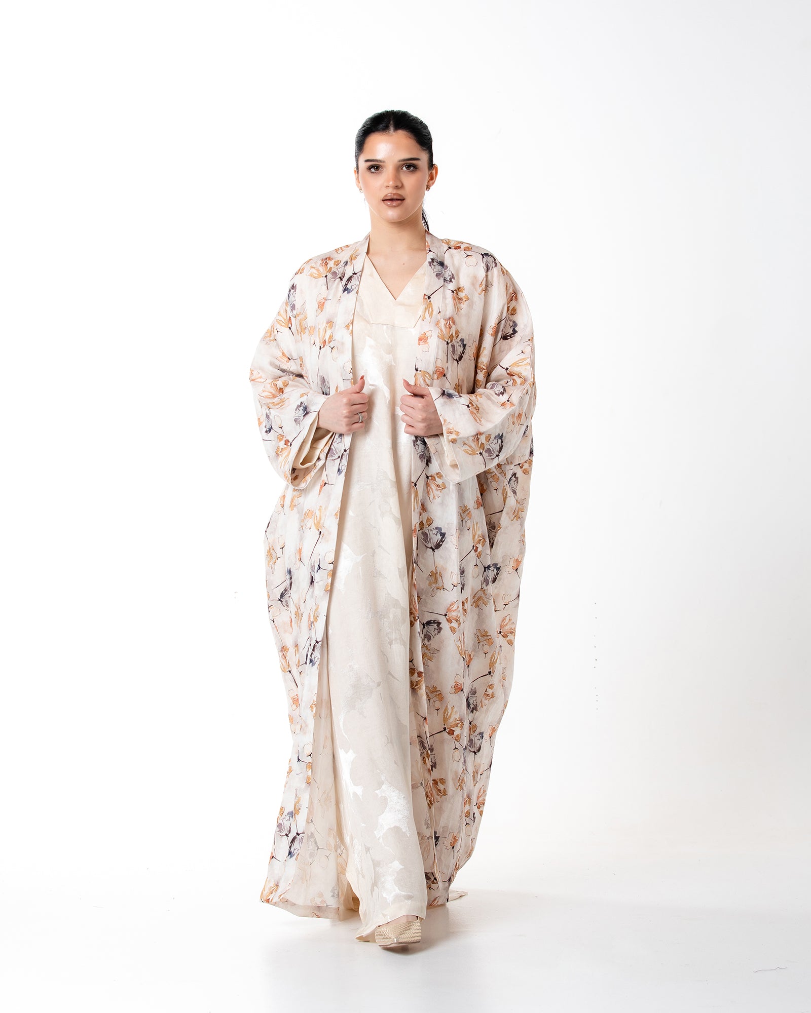 Dusk – Printed Linen Kaftan Abaya