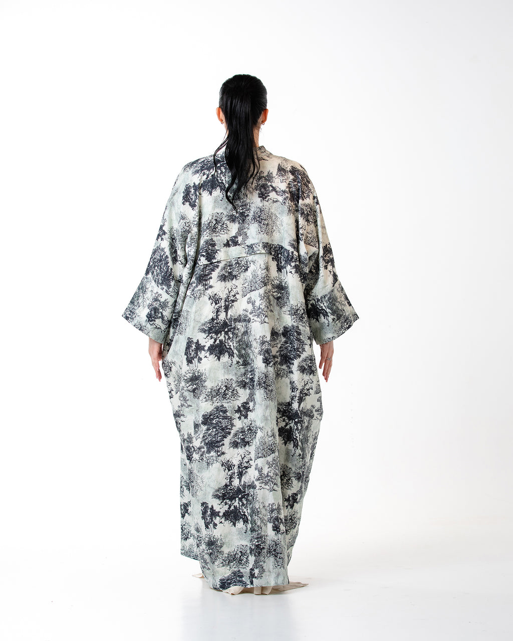 Dusk – Printed Linen Kaftan Abaya
