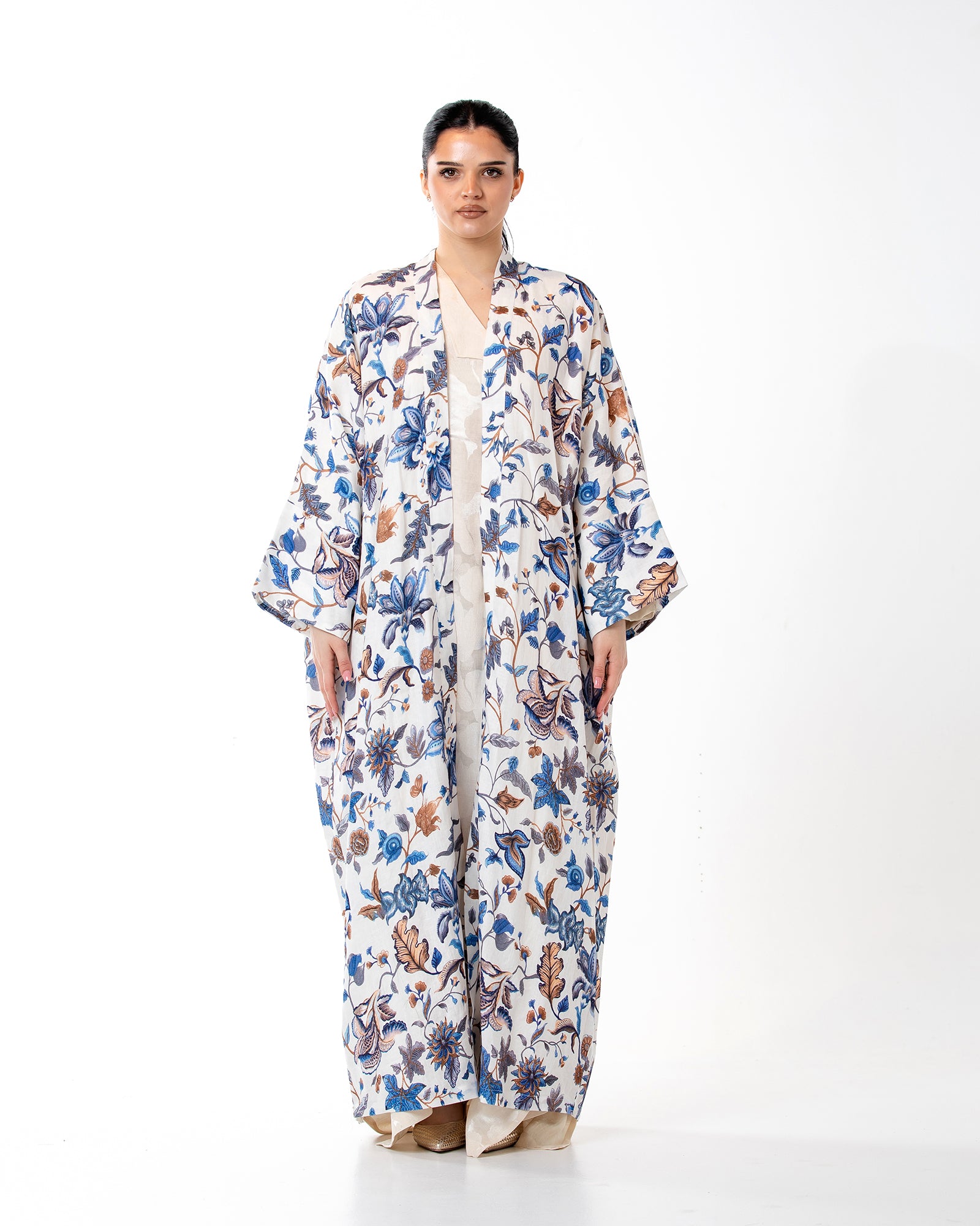 Dusk – Printed Linen Kaftan Abaya
