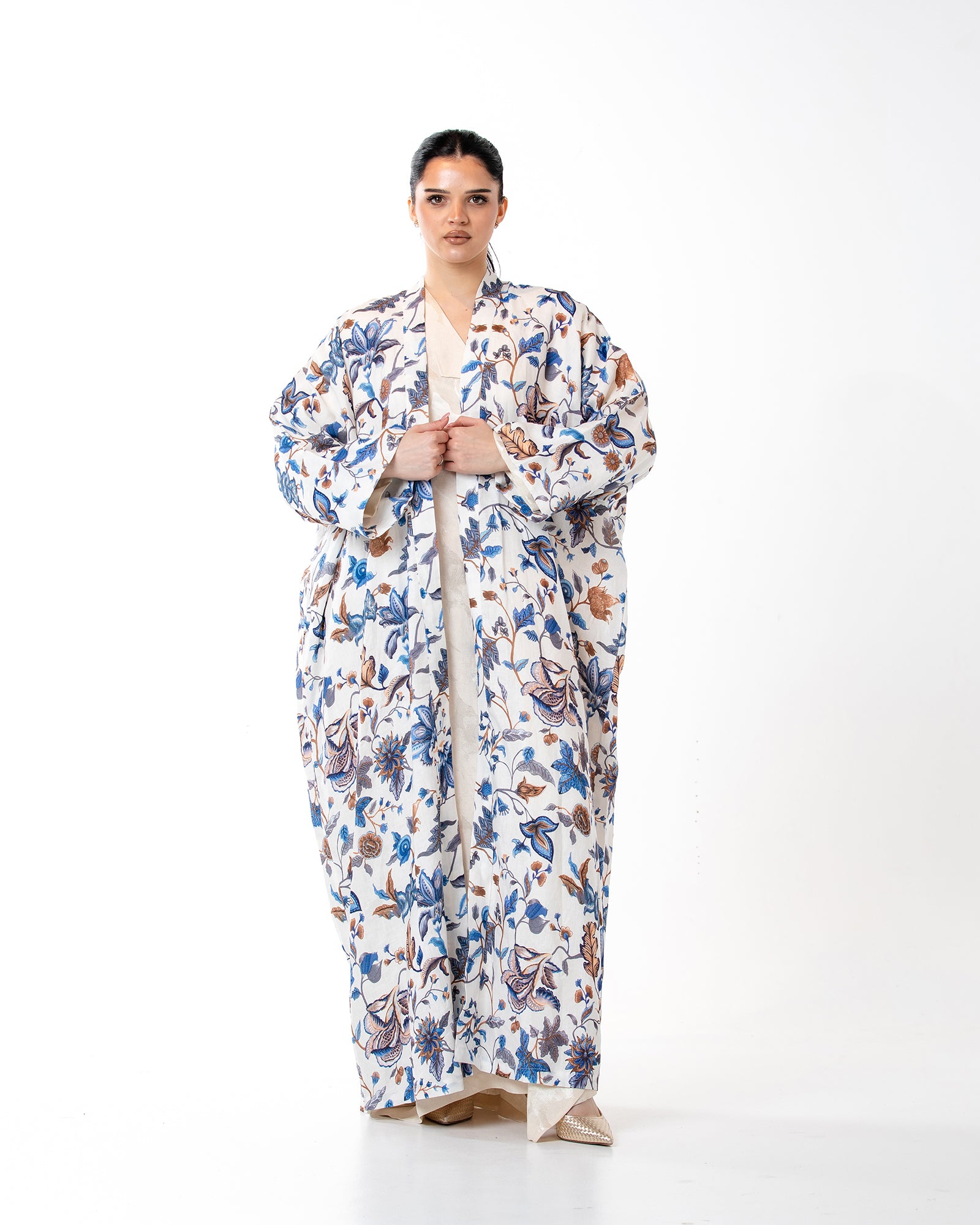 Dusk – Printed Linen Kaftan Abaya