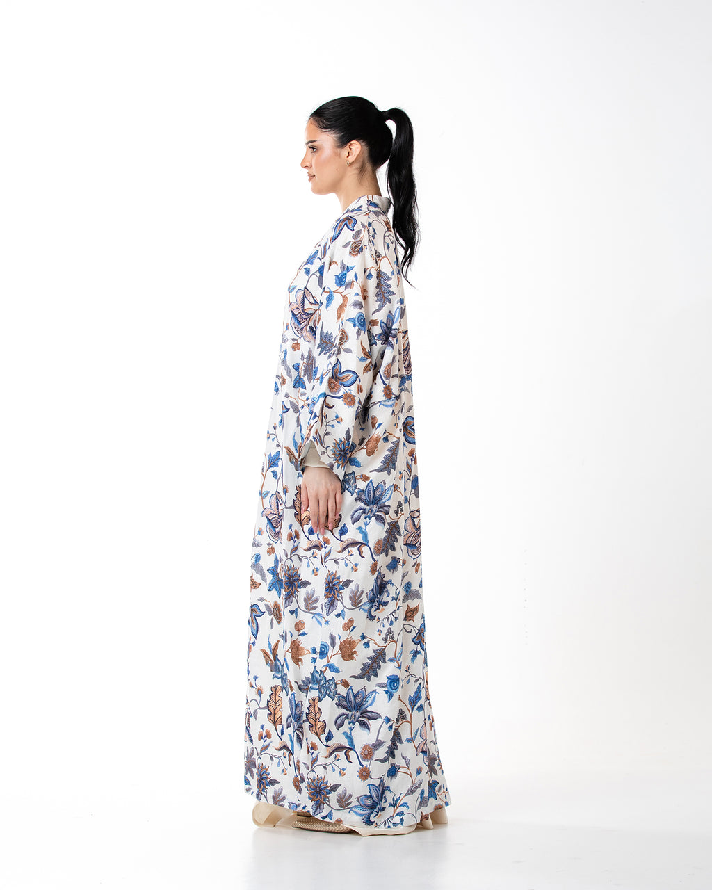 Dusk – Printed Linen Kaftan Abaya