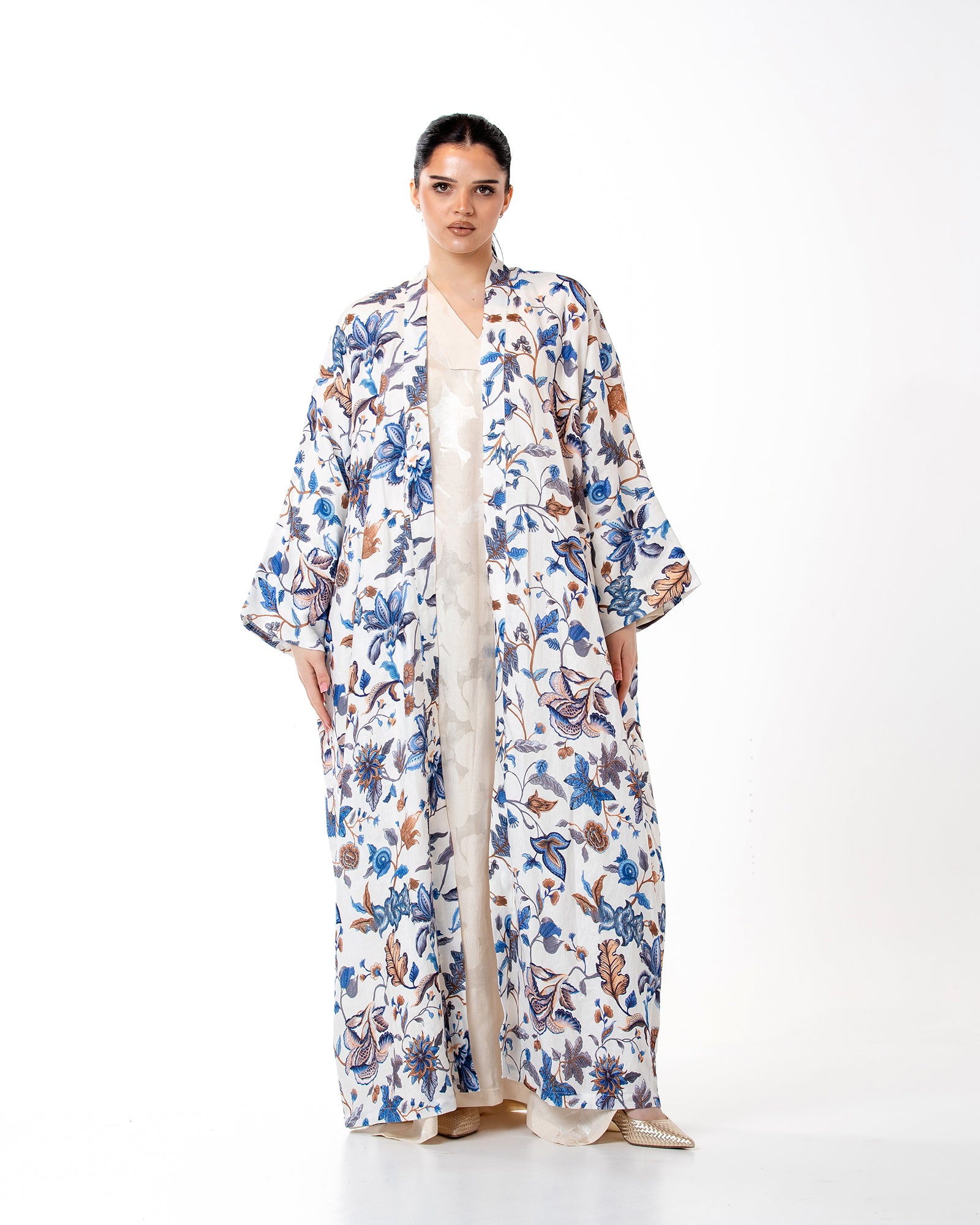 Dusk – Printed Linen Kaftan Abaya