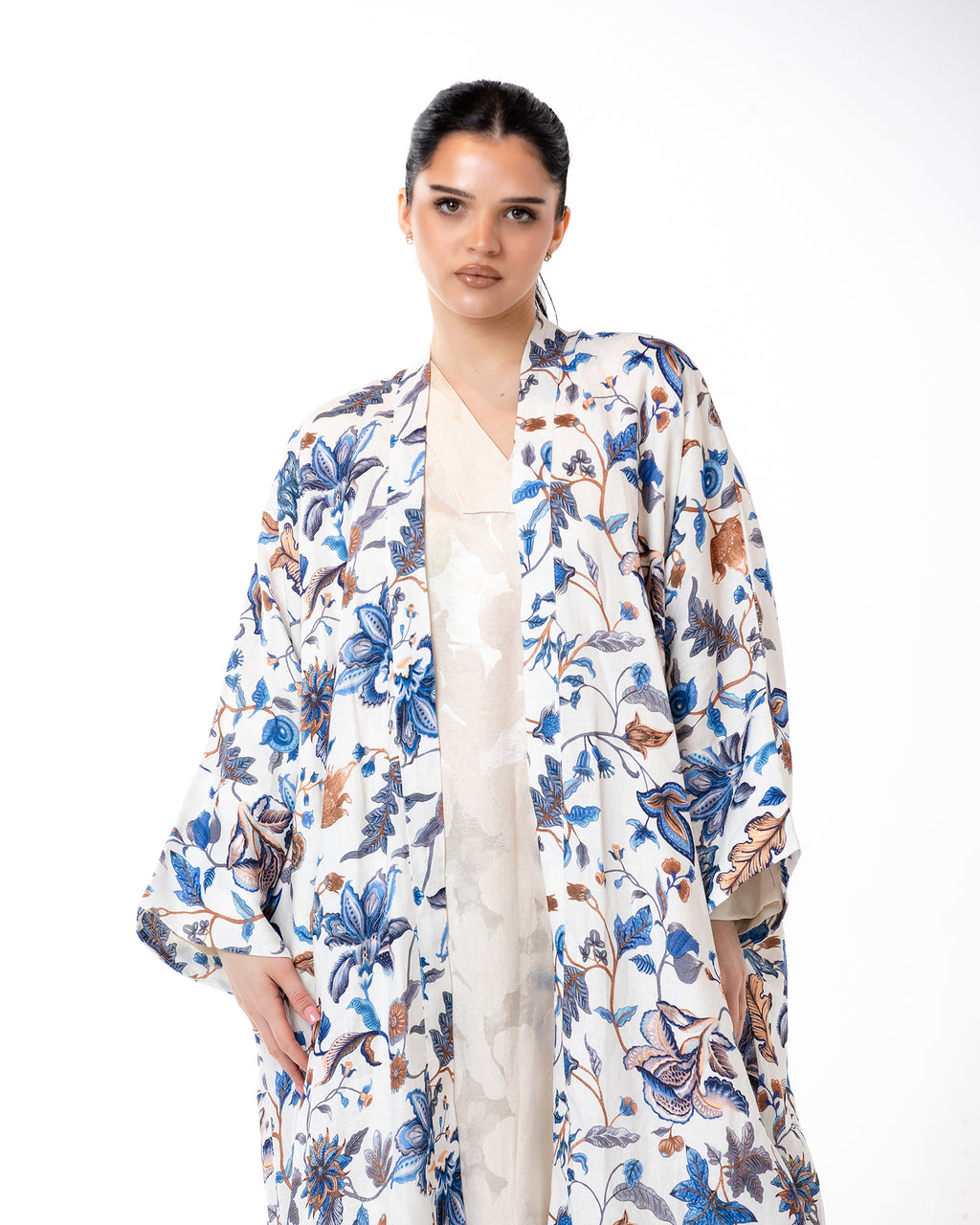 Dusk – Printed Linen Kaftan Abaya