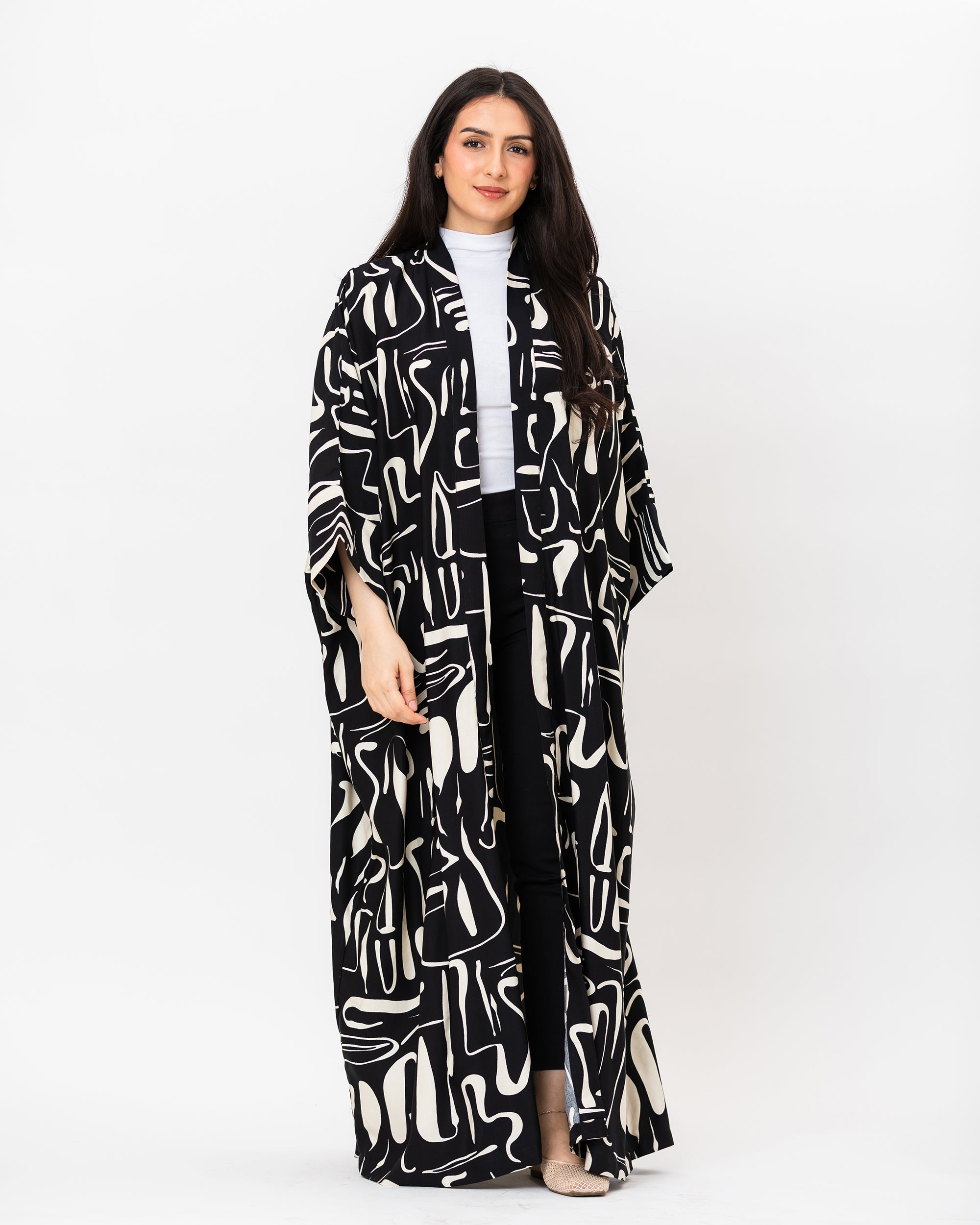 Axis 2.0 - Abstract Print Linen  Kaftan