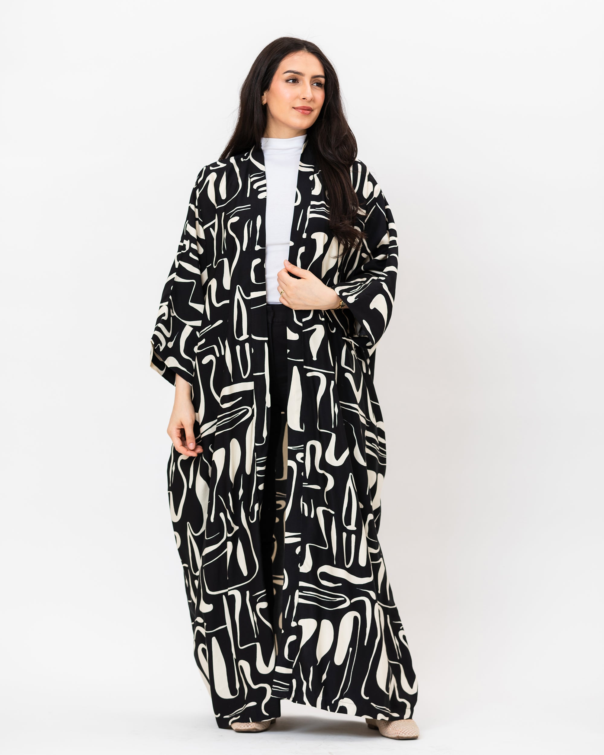 Axis 2.0 - Abstract Print Linen  Kaftan