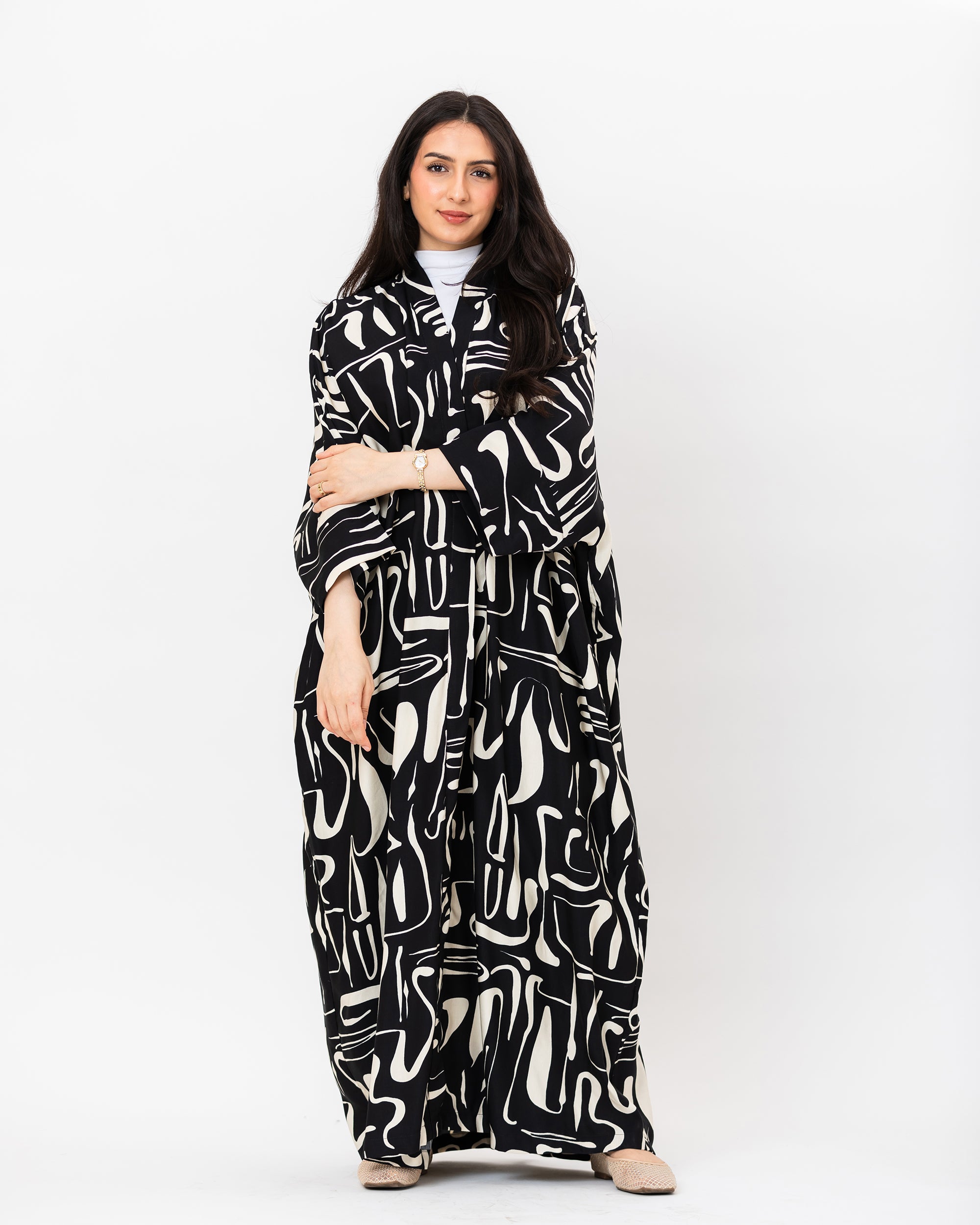 Axis 2.0 - Abstract Print Linen  Kaftan