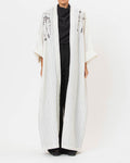 Antalya Striped – Embroidered Linen Kaftan Abaya