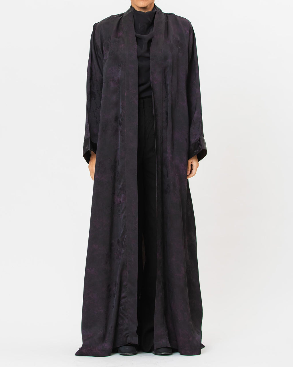 Brass Lux – Printed Silk Viscose Flared Abaya