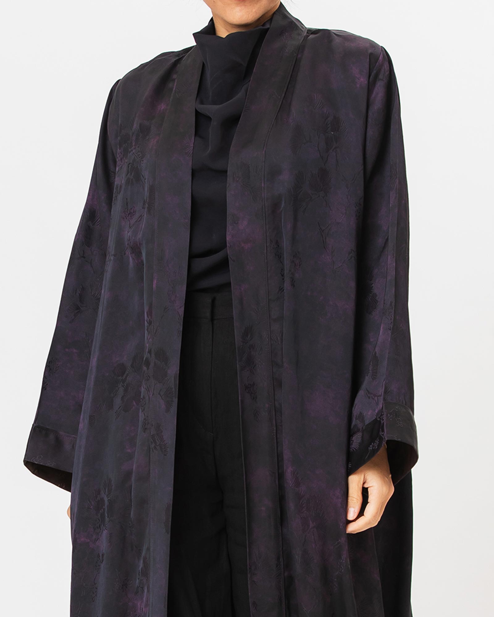 Brass Lux – Printed Silk Viscose Flared Abaya