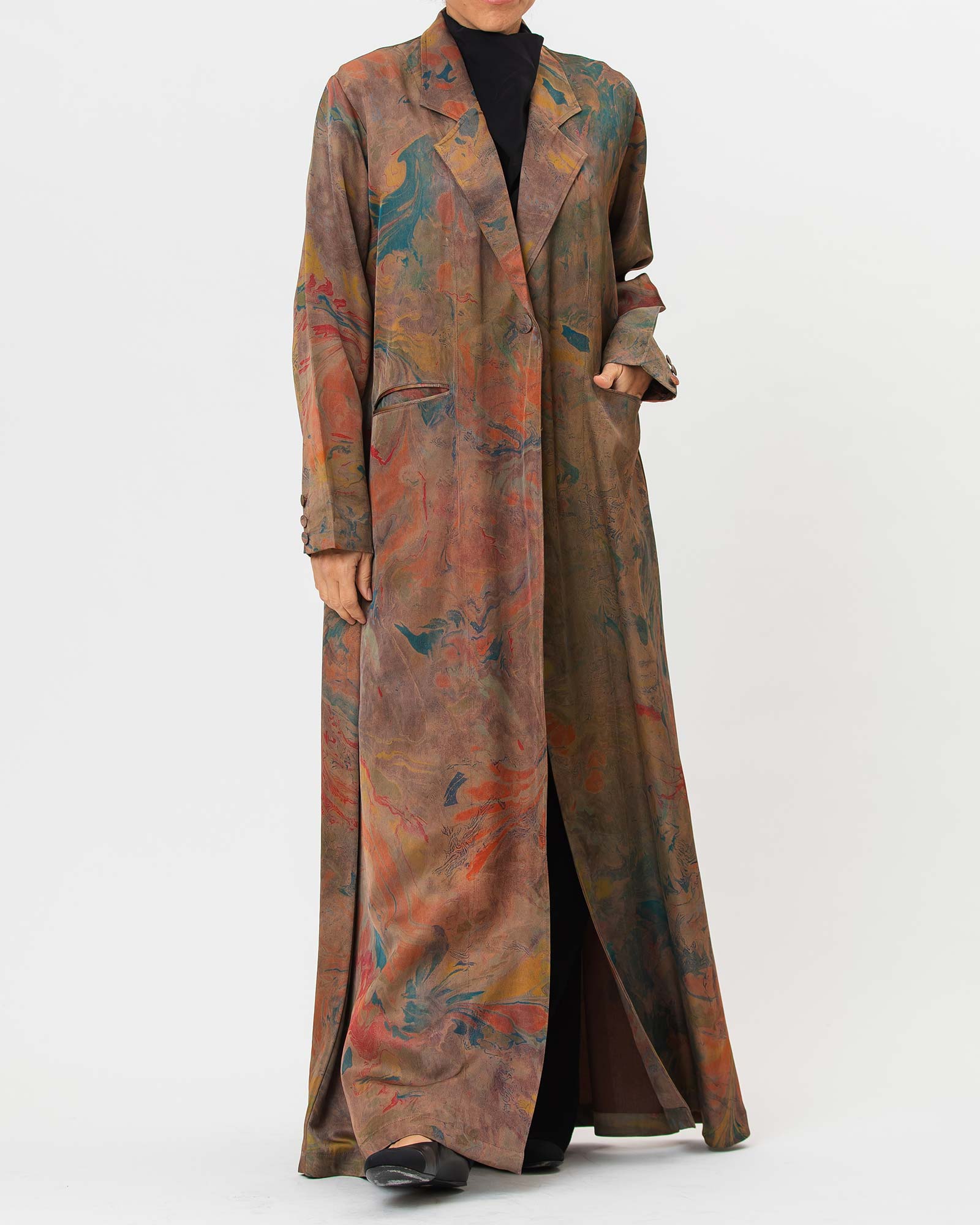 Calla – Printed Jacquard Blazer Abaya