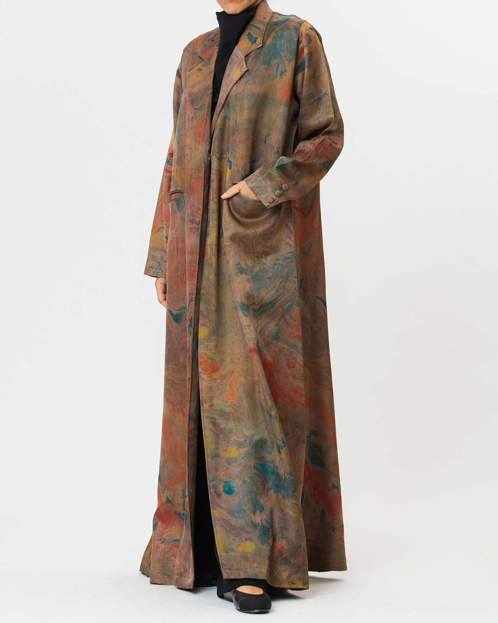 Calla – Printed Jacquard Blazer Abaya