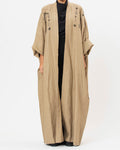 Antalya Striped – Embroidered Linen Kaftan Abaya