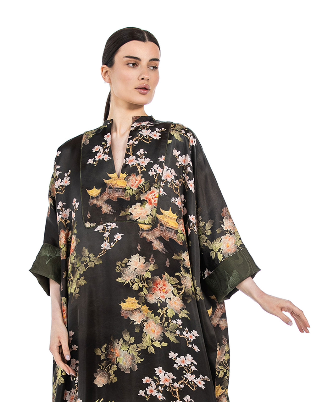Hasna – Printed Silk Jacquard Jalabiya