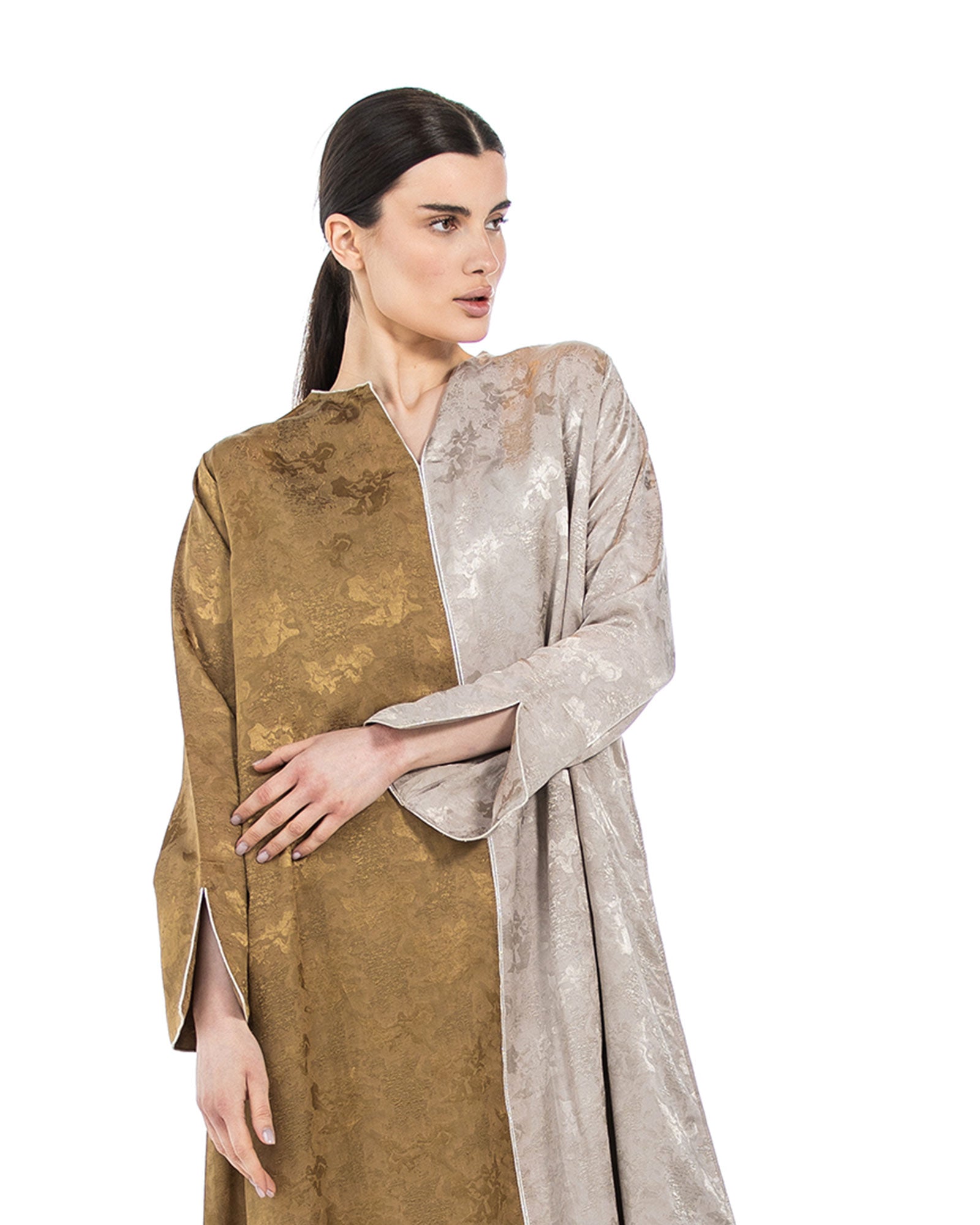  Aseel – Colorblock Viscose Flared Jalabiya