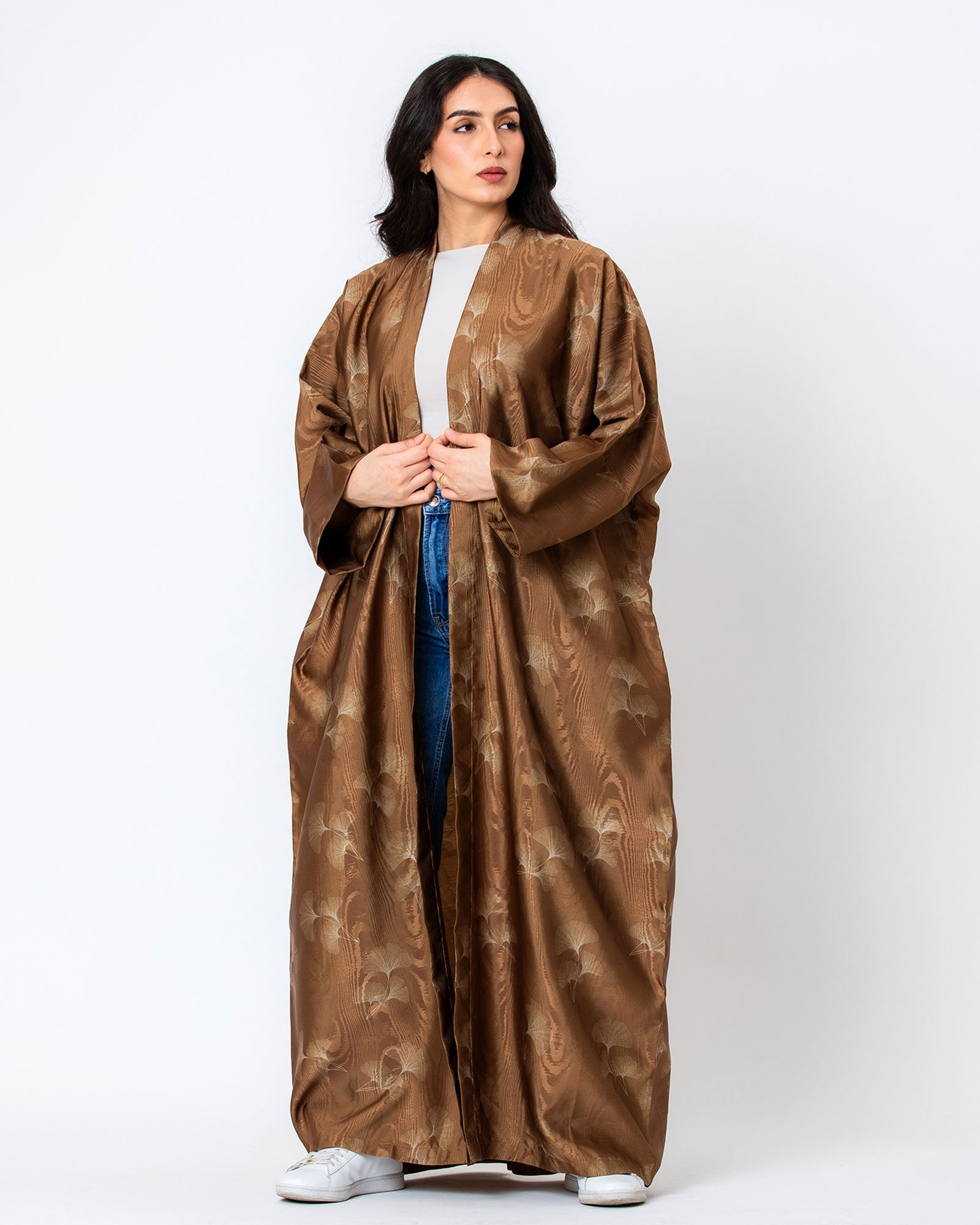 Verde - Printed Silk Viscose Kaftan Abaya