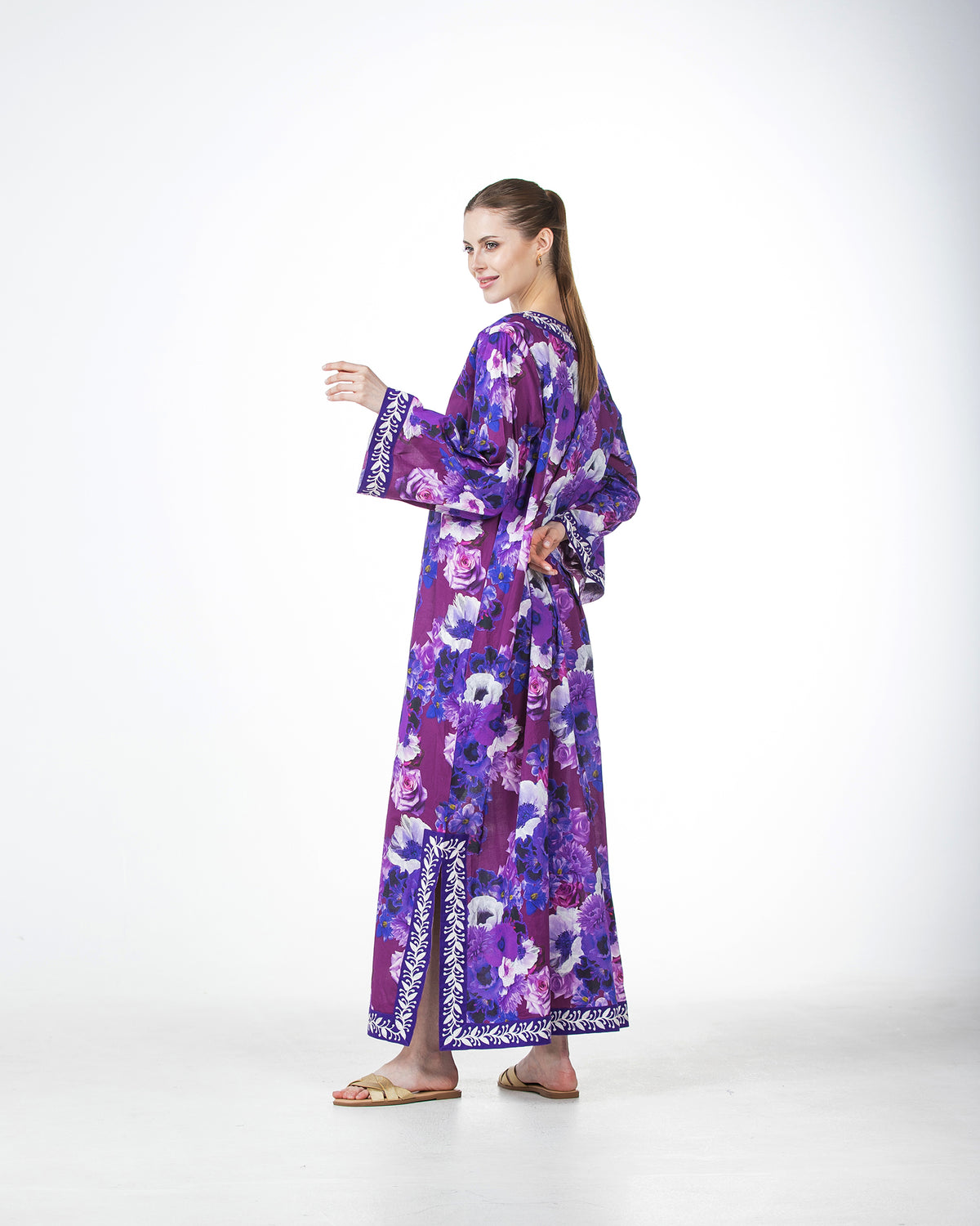  Marwa – Printed Cotton Embroidered Dress