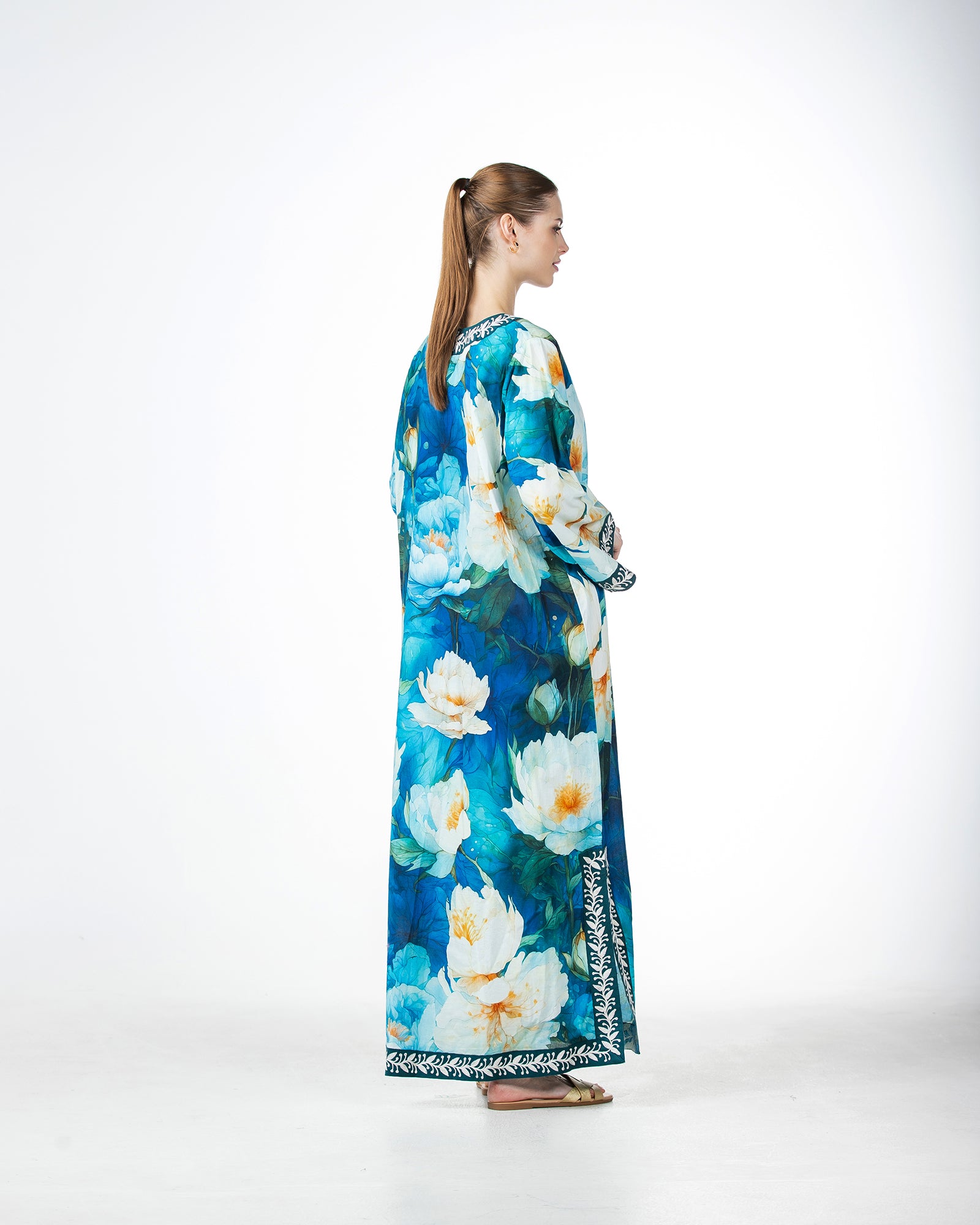  Marwa – Printed Cotton Embroidered Dress