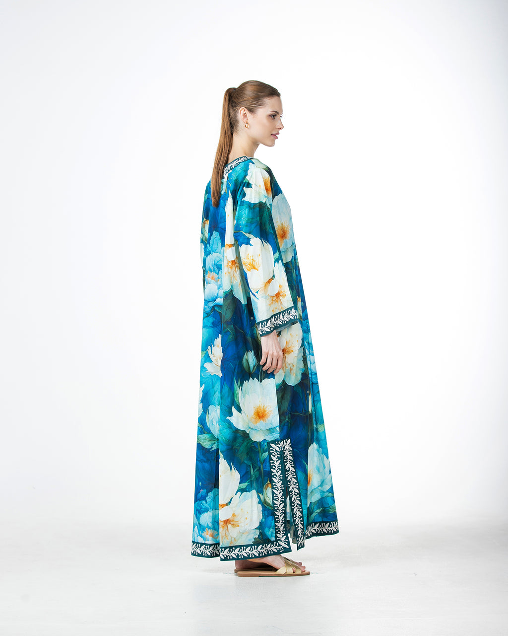  Marwa – Printed Cotton Embroidered Dress