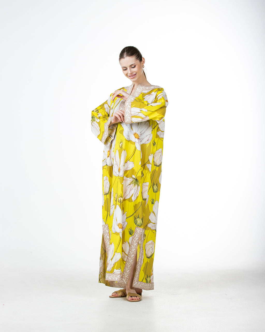  Marwa – Printed Cotton Embroidered Dress