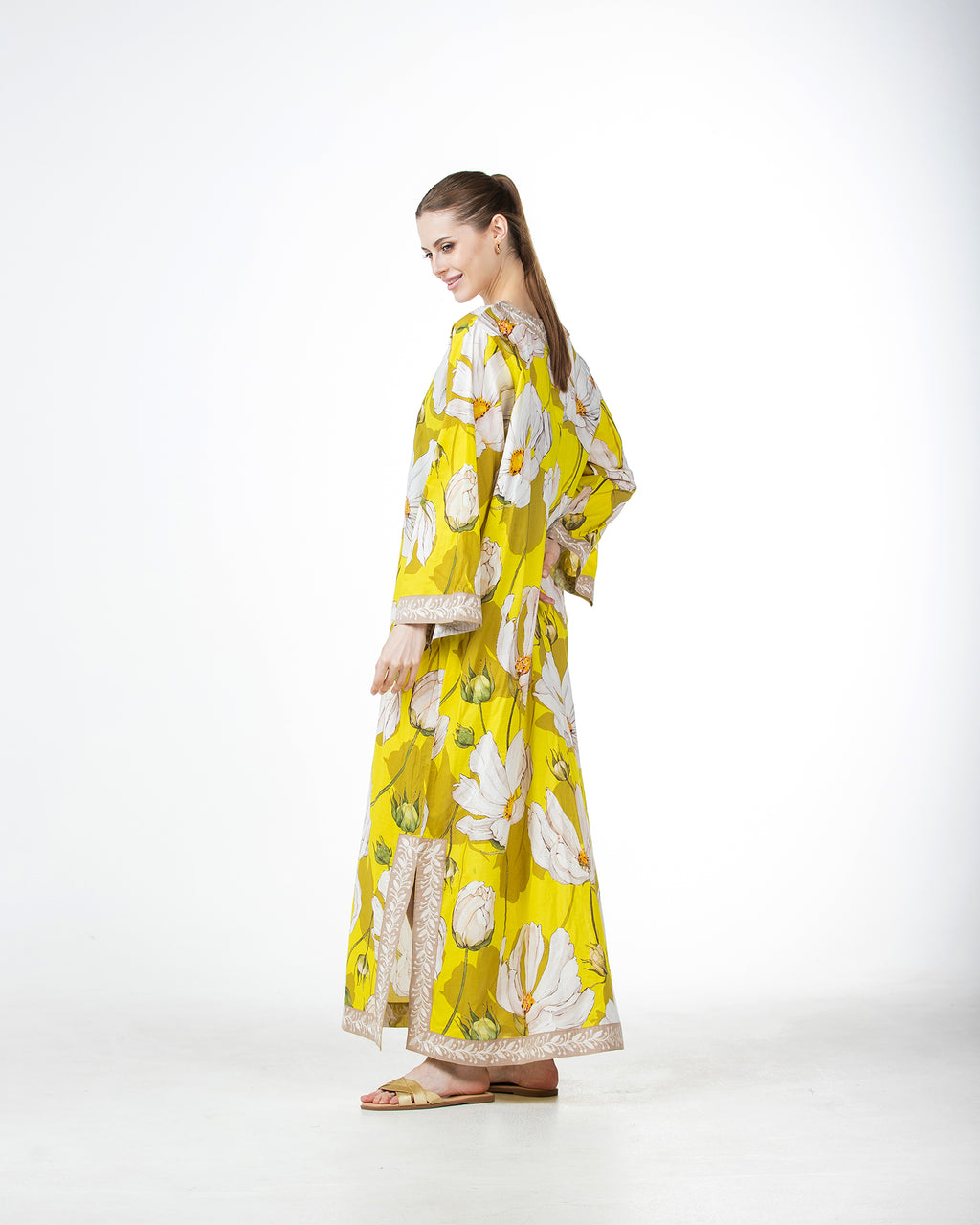  Marwa – Printed Cotton Embroidered Dress