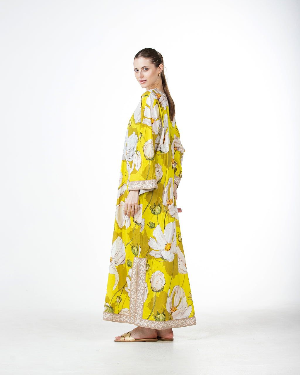  Marwa – Printed Cotton Embroidered Dress