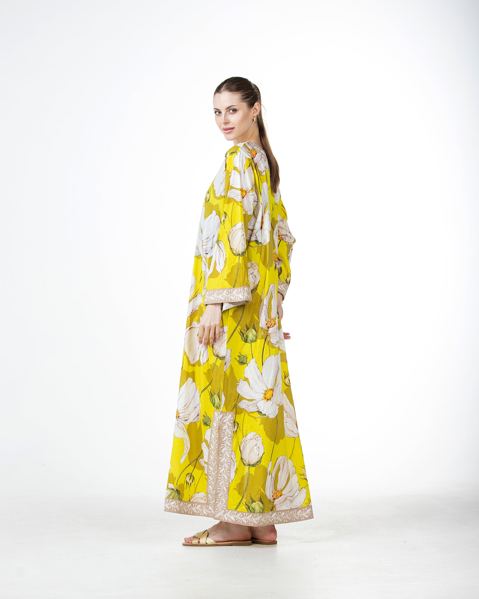  Marwa – Printed Cotton Embroidered Dress