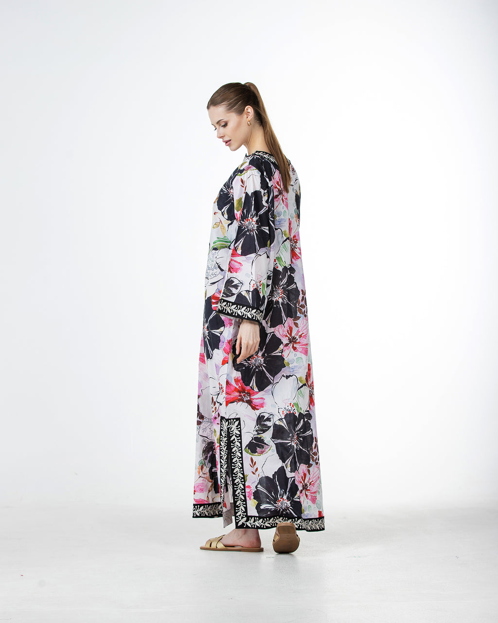  Marwa – Printed Cotton Embroidered Dress