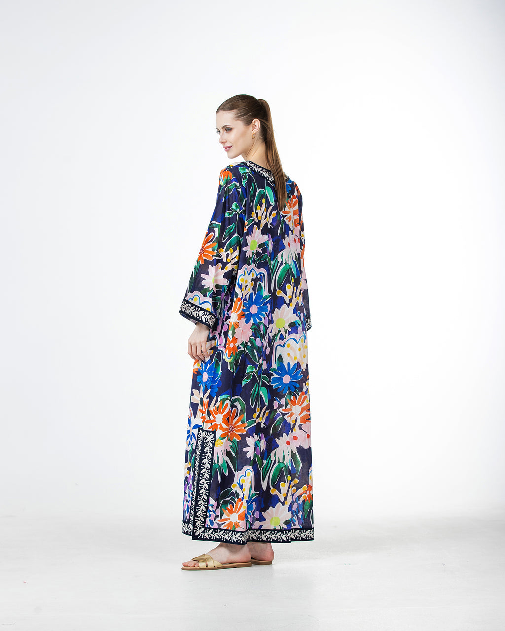  Marwa – Printed Cotton Embroidered Dress