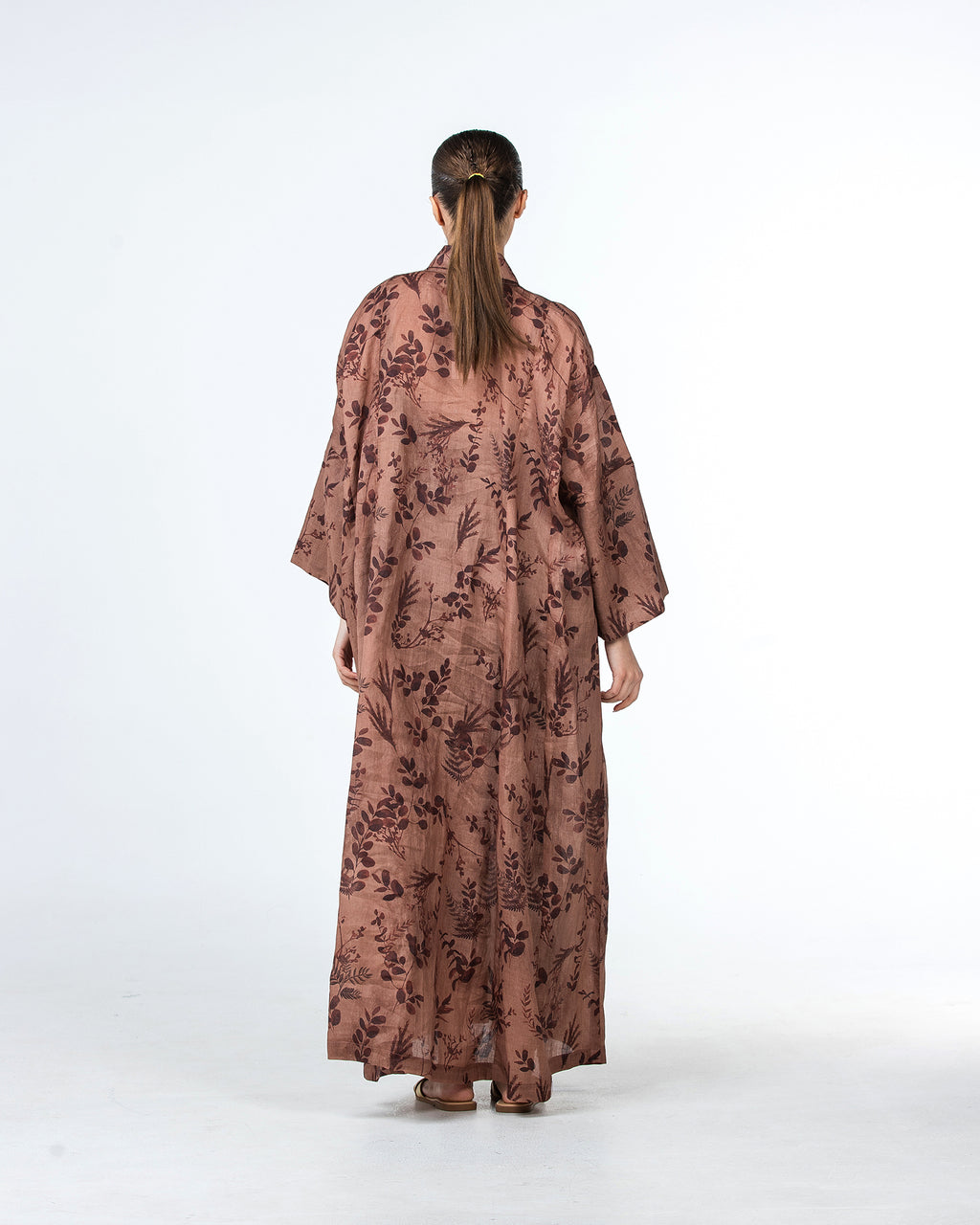 Lilian - Floral Printed Linen Flared Kaftan