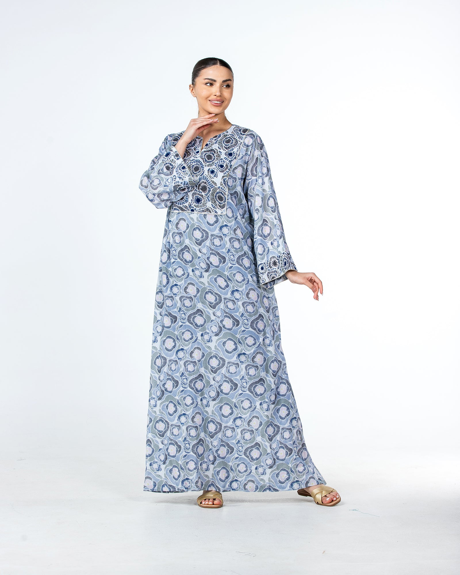 Mashail – Embroidered Cotton Mukhawar Dress